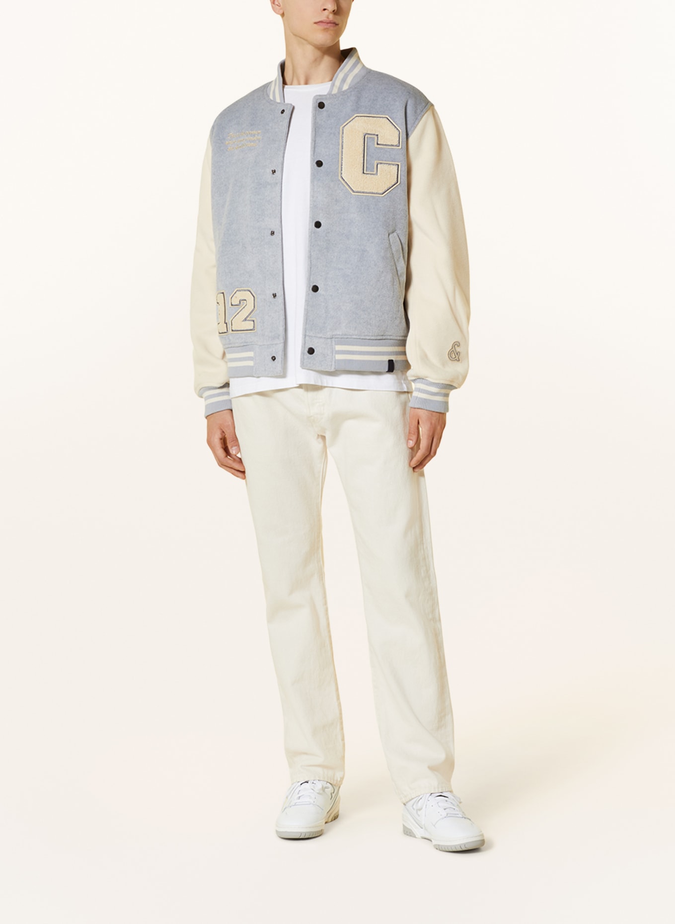 COLOURS & SONS College jacket, Color: GRAY/ LIGHT BROWN (Image 2)