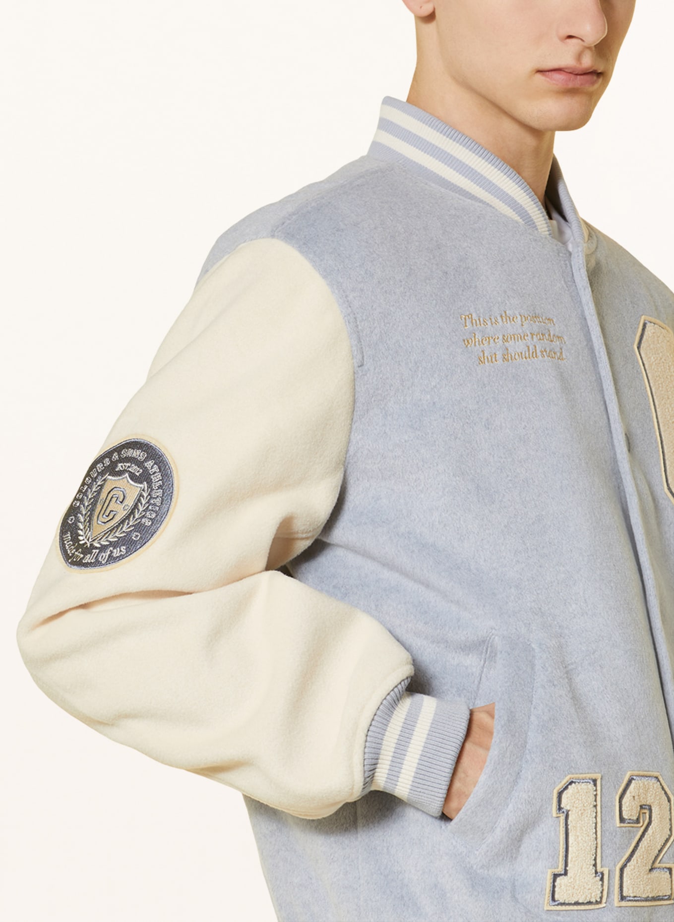 COLOURS & SONS College jacket, Color: GRAY/ LIGHT BROWN (Image 4)