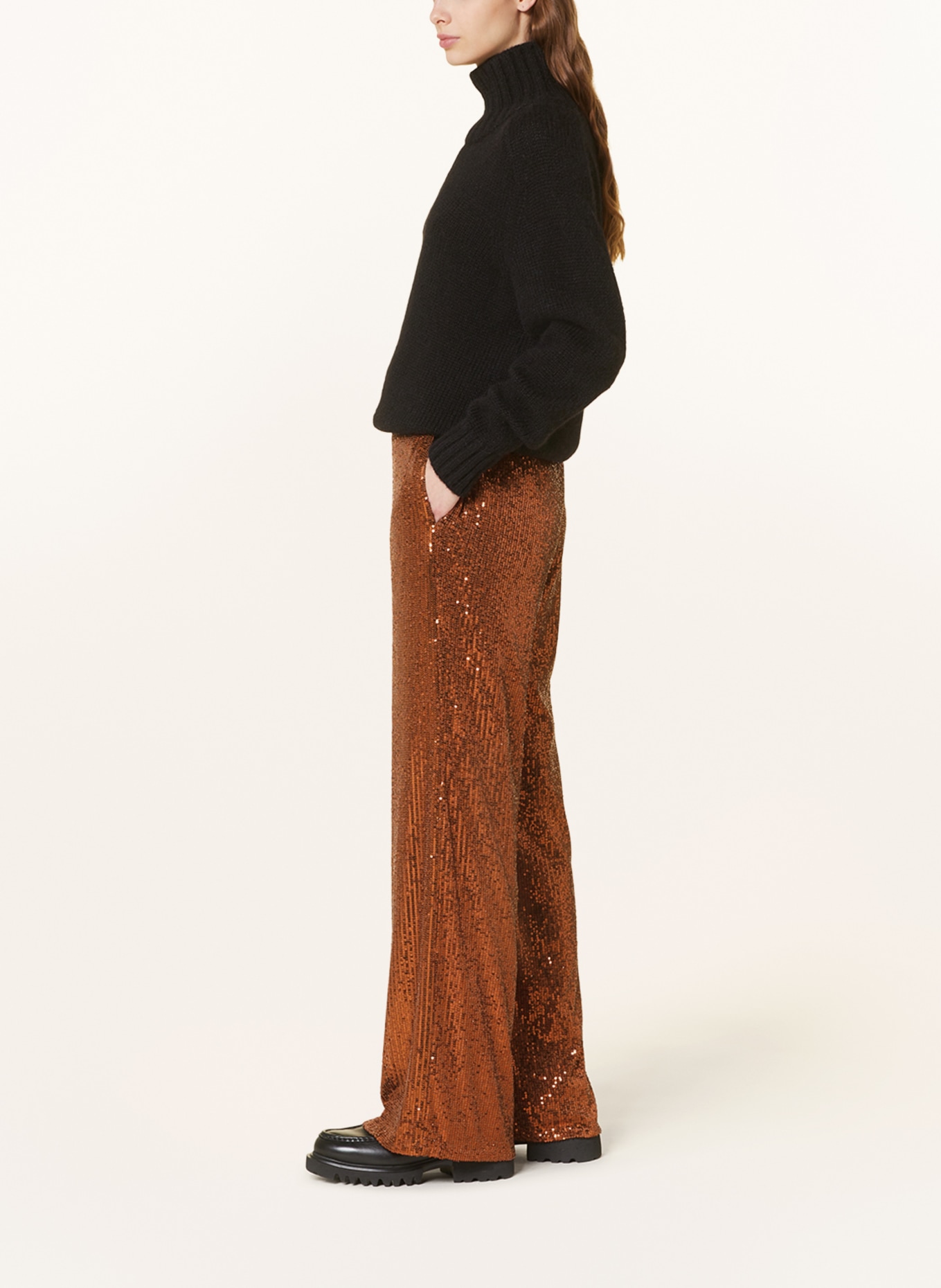 IVI collection Trousers with sequins, Color: COGNAC (Image 4)
