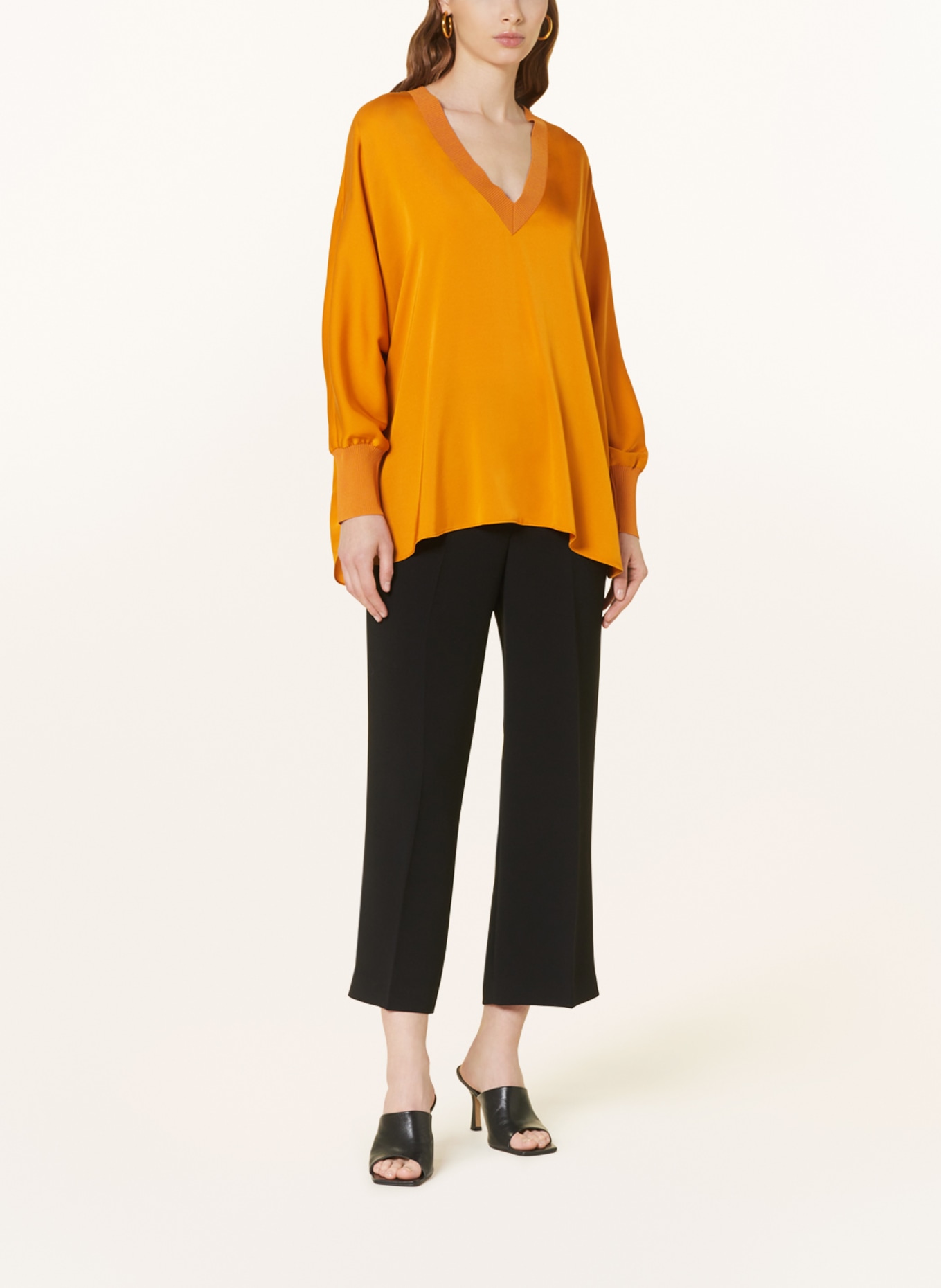IVI collection Shirt blouse in silk, Color: DARK YELLOW (Image 2)