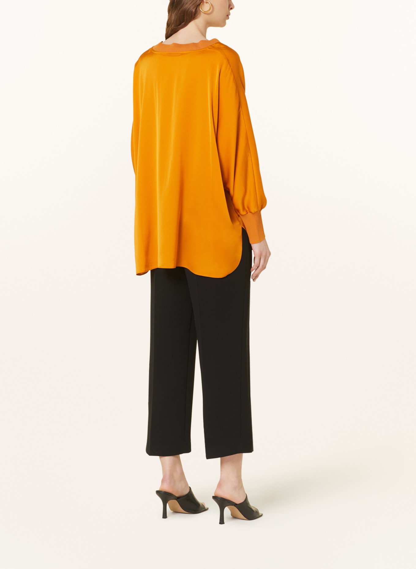 IVI collection Shirt blouse in silk, Color: DARK YELLOW (Image 3)
