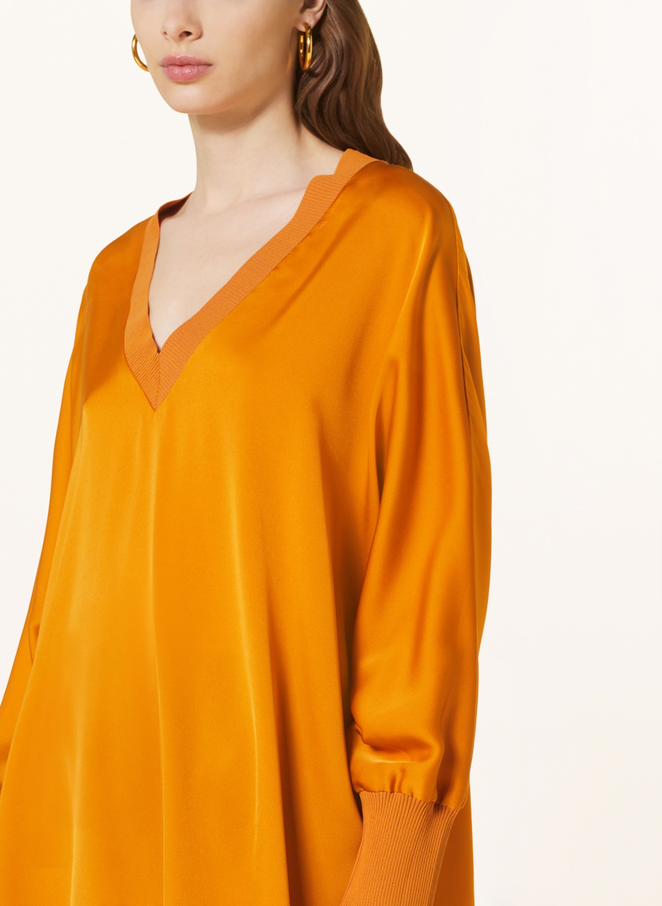 IVI collection Shirt blouse in silk, Color: DARK YELLOW (Image 4)