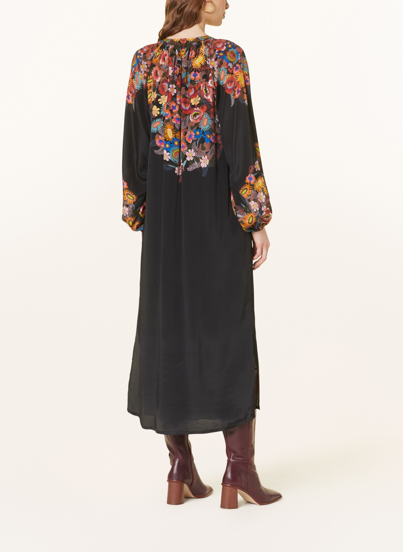 IVI collection Kleid mit Seide, Farbe: SCHWARZ/ BLAU/ ORANGE (Bild 3)