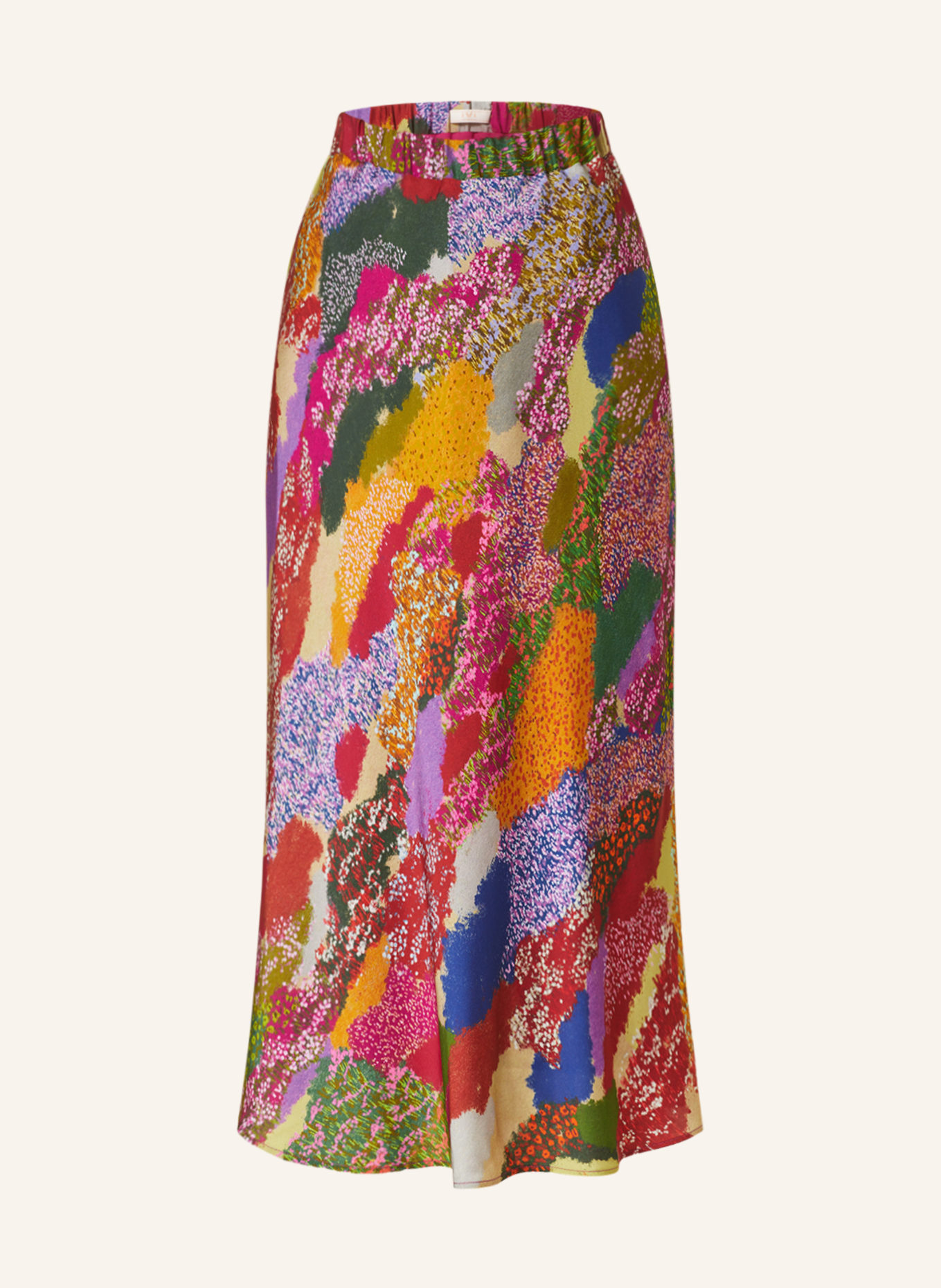 IVI collection Silk skirt, Color: GREEN/ DARK RED/ DARK YELLOW (Image 1)