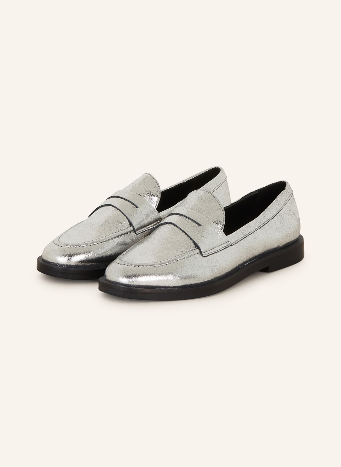 CARRANO Penny loafers, Color: SILVER (Image 1)