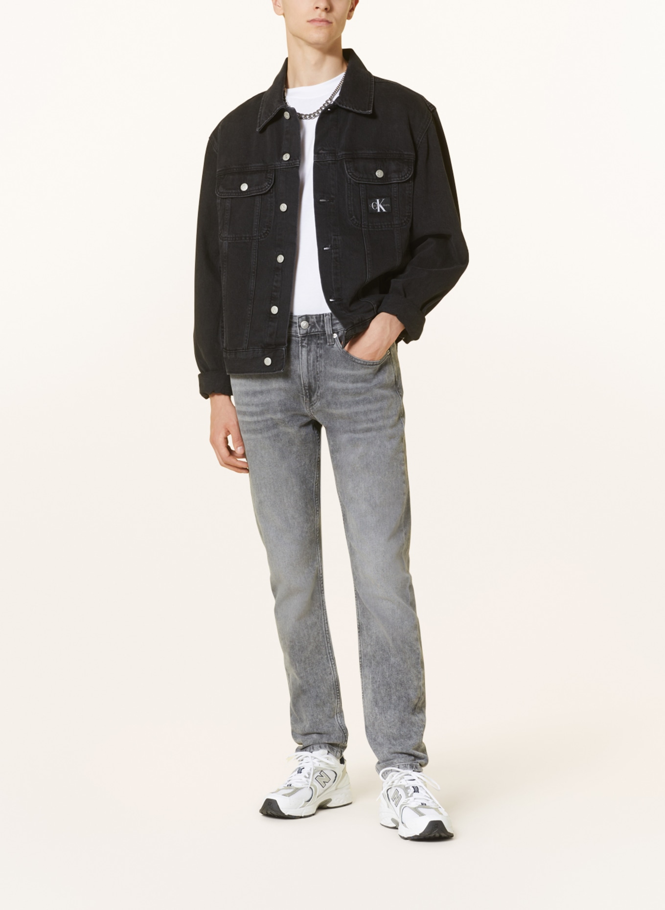 Calvin Klein Jeans Jeansy Slim tapered fit, Kolor: 1BZ DENIM GREY (Obrazek 2)
