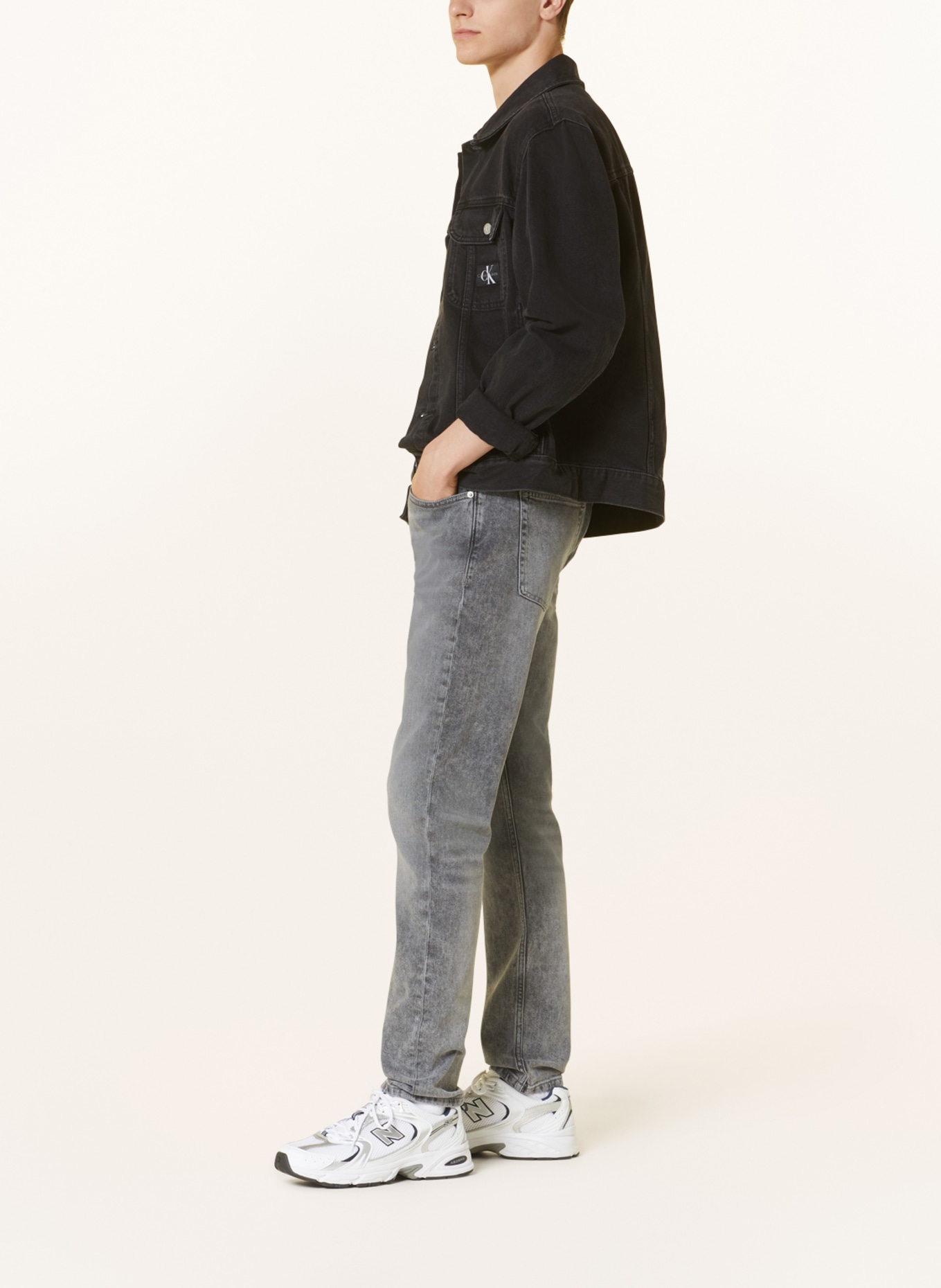 Calvin Klein Jeans Jeans Slim Tapered Fit, Farbe: 1BZ DENIM GREY (Bild 4)