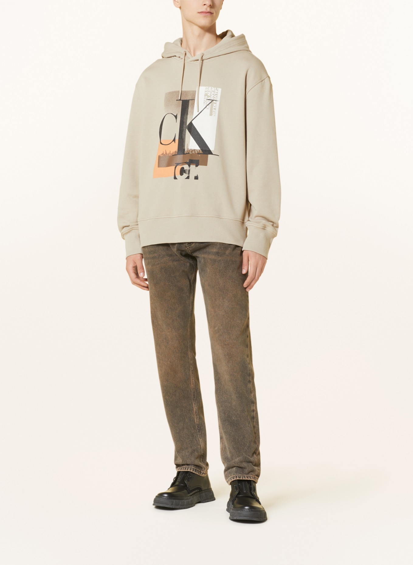 Calvin Klein Jeans Hoodie, Farbe: BEIGE (Bild 2)