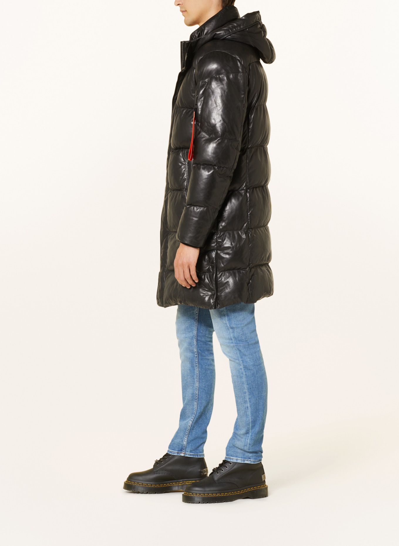 MILESTONE Quilted coat MSPIERO in leather with DUPONT™ SORONA® insulation, Color: BLACK (Image 4)