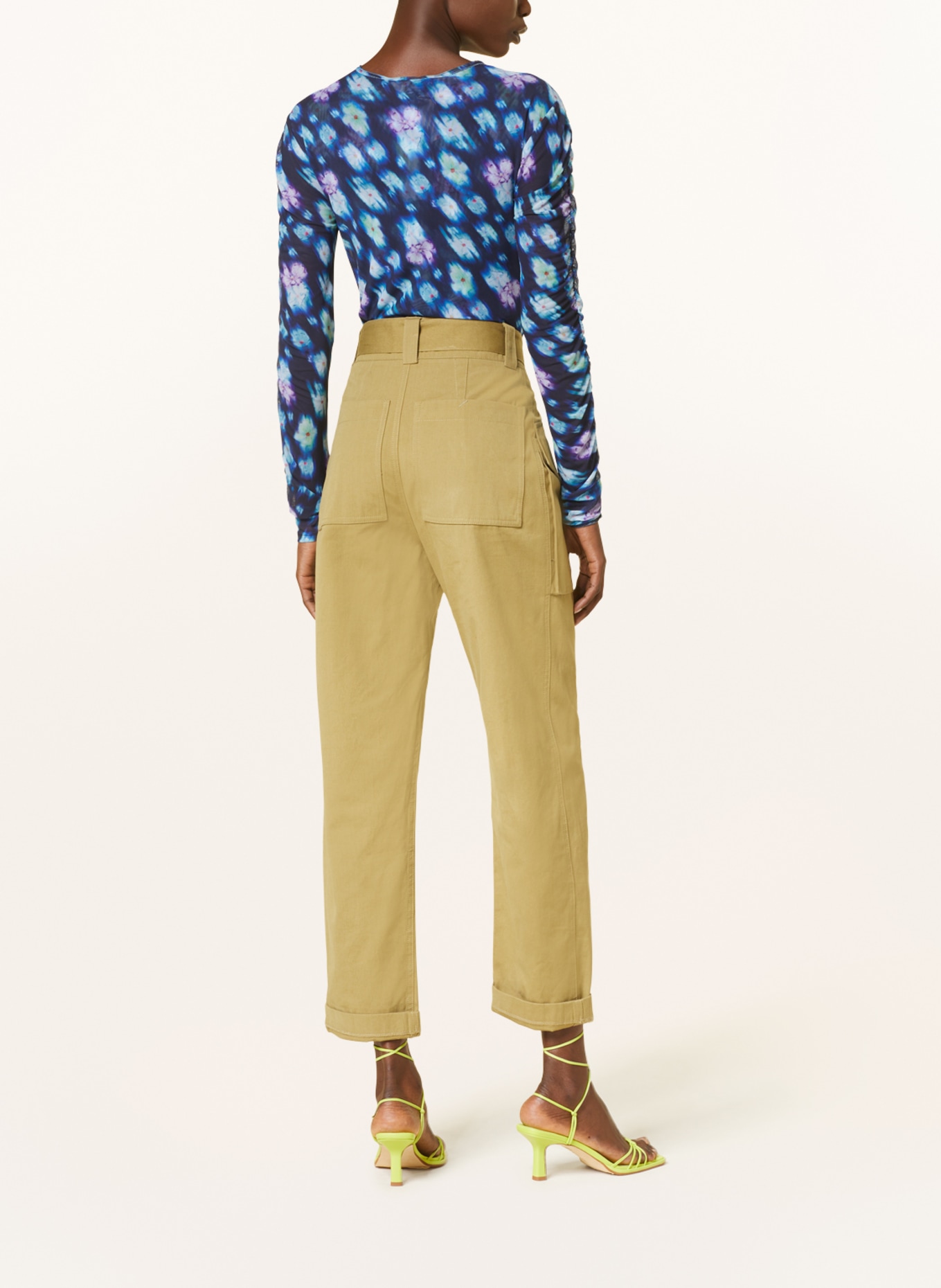 DOROTHEE SCHUMACHER Koszulka z długim rękawem z siateczki, Kolor: GRANATOWY/ JASNOZIELONY/ JASNOFIOLETOWY (Obrazek 3)