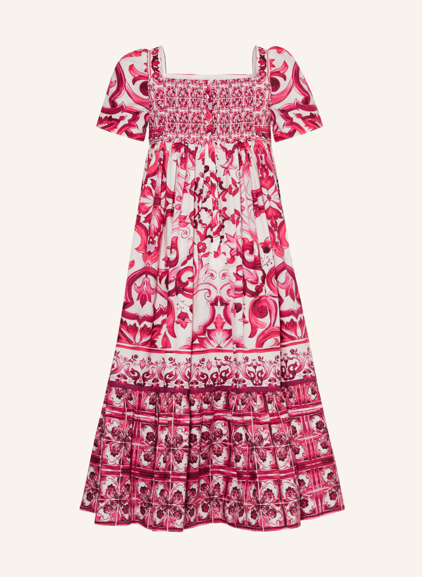DOLCE & GABBANA Kleid MAIOLICHE, Farbe: WEISS/ PINK/ FUCHSIA (Bild 2)