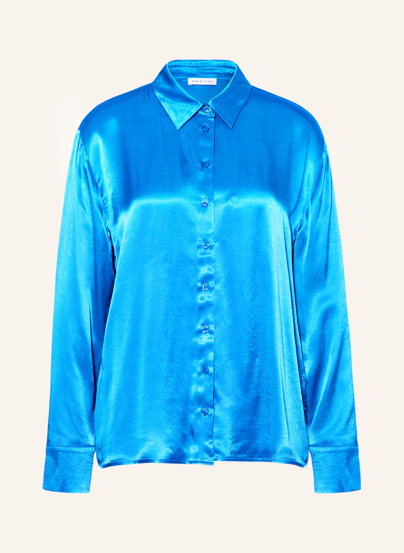 MRS & HUGS Satin shirt blouse, Color: BLUE (Image 1)