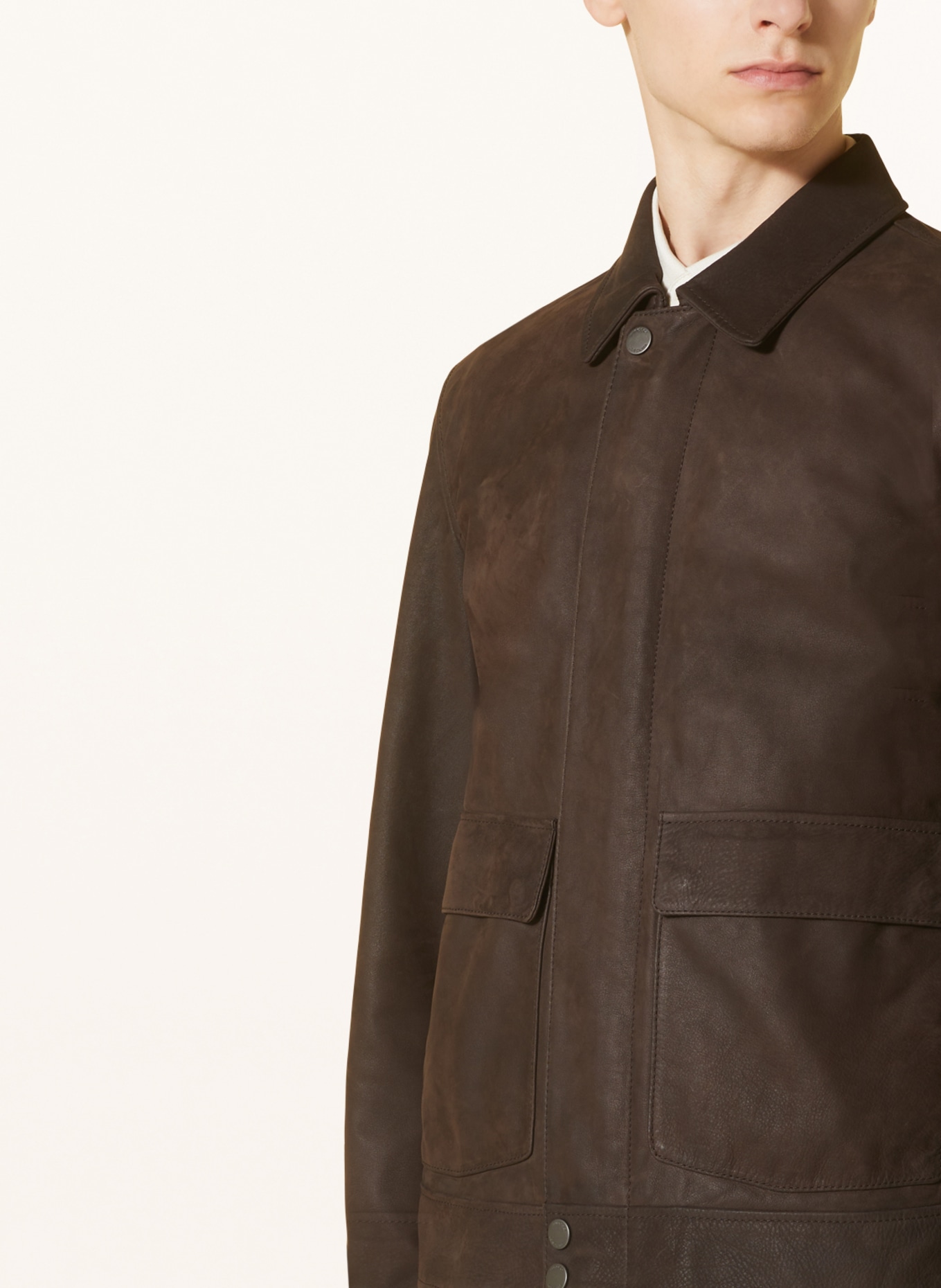 windsor. Leather jacket, Color: DARK BROWN (Image 4)