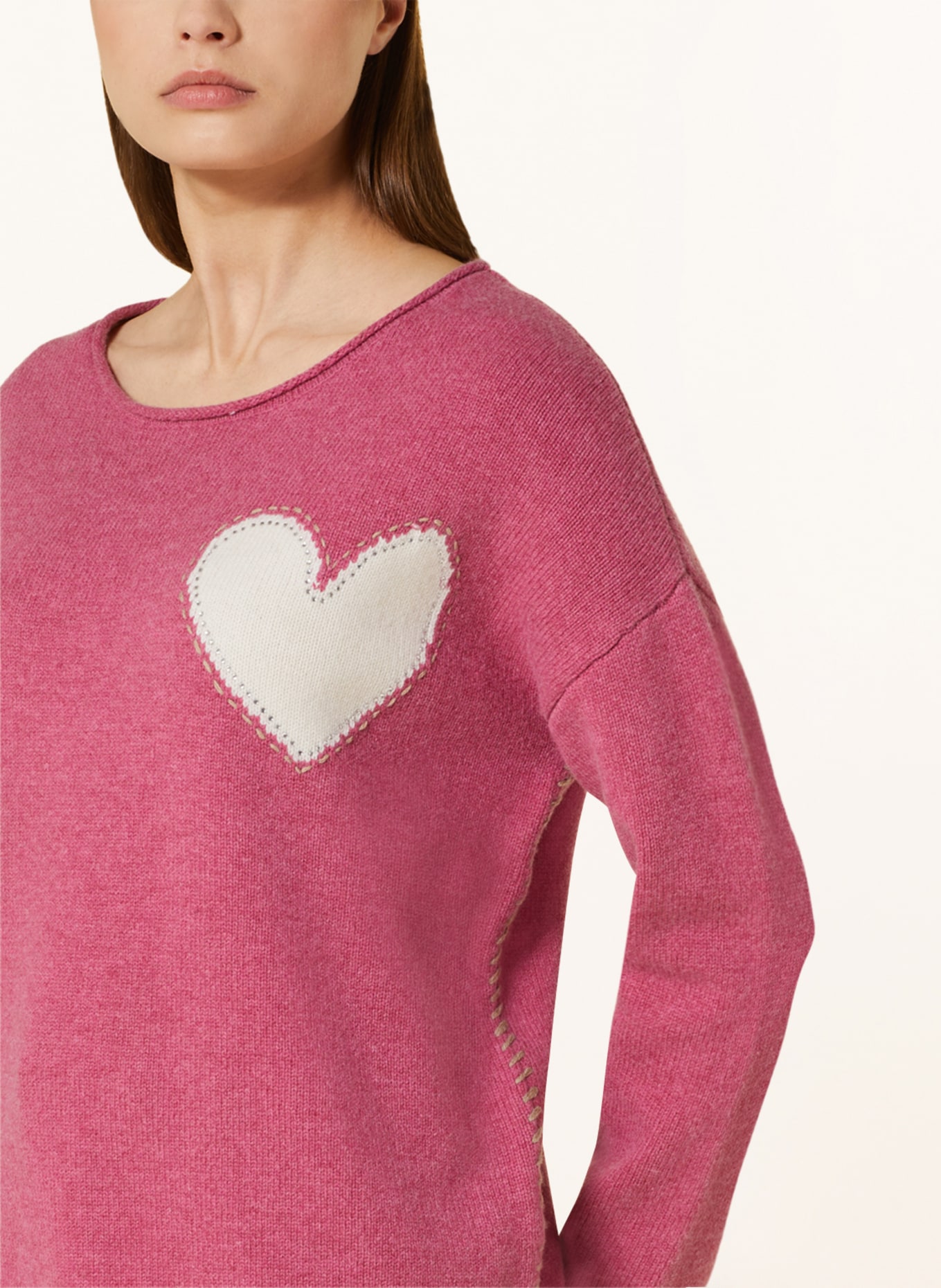 LIEBLINGSSTÜCK Sweater ZELDAL with decorative gems, Color: FUCHSIA (Image 4)