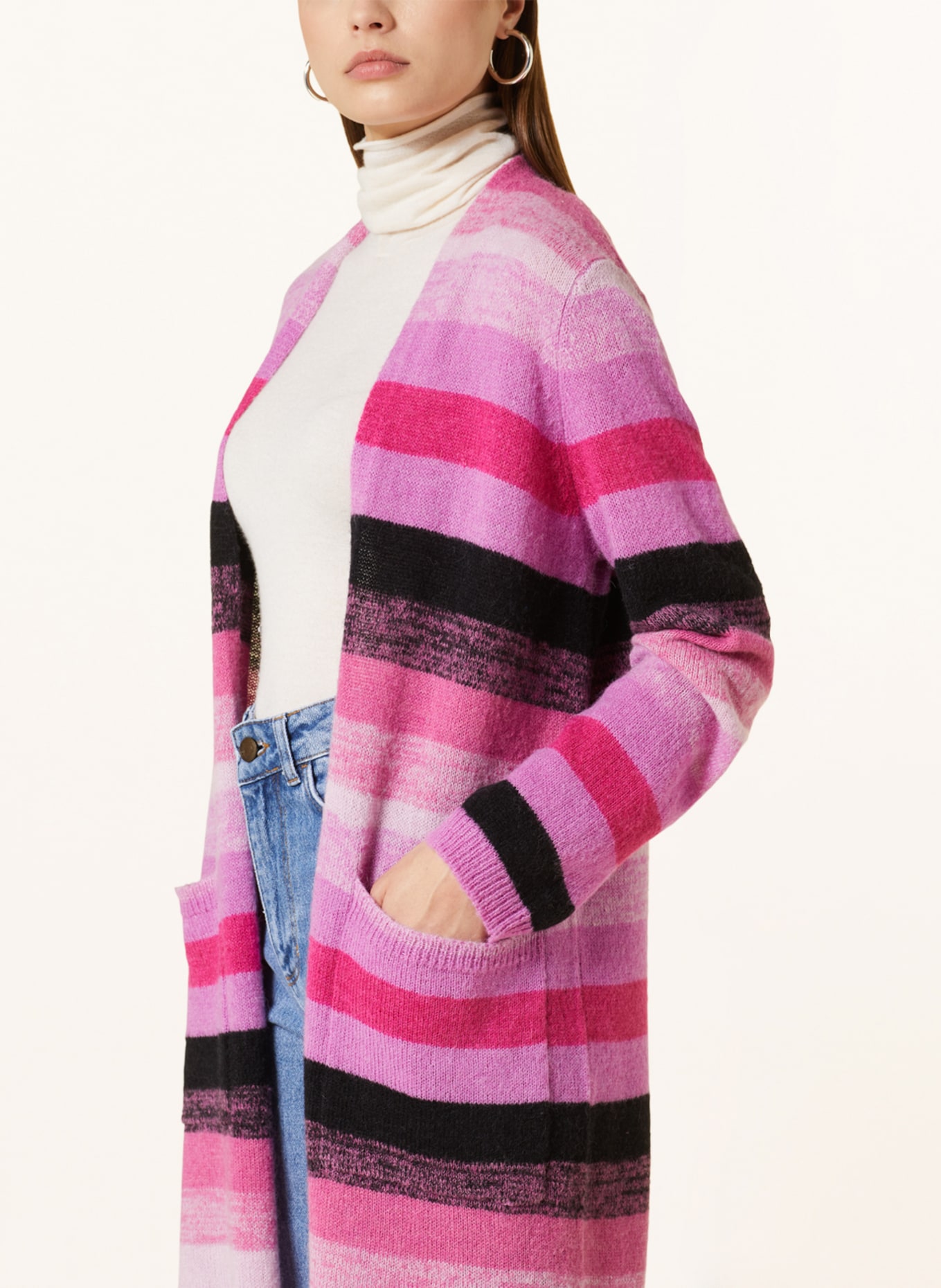 LIEBLINGSSTÜCK Knit cardigan KASIAL with alpaca, Color: FUCHSIA/ PINK/ BLACK (Image 4)
