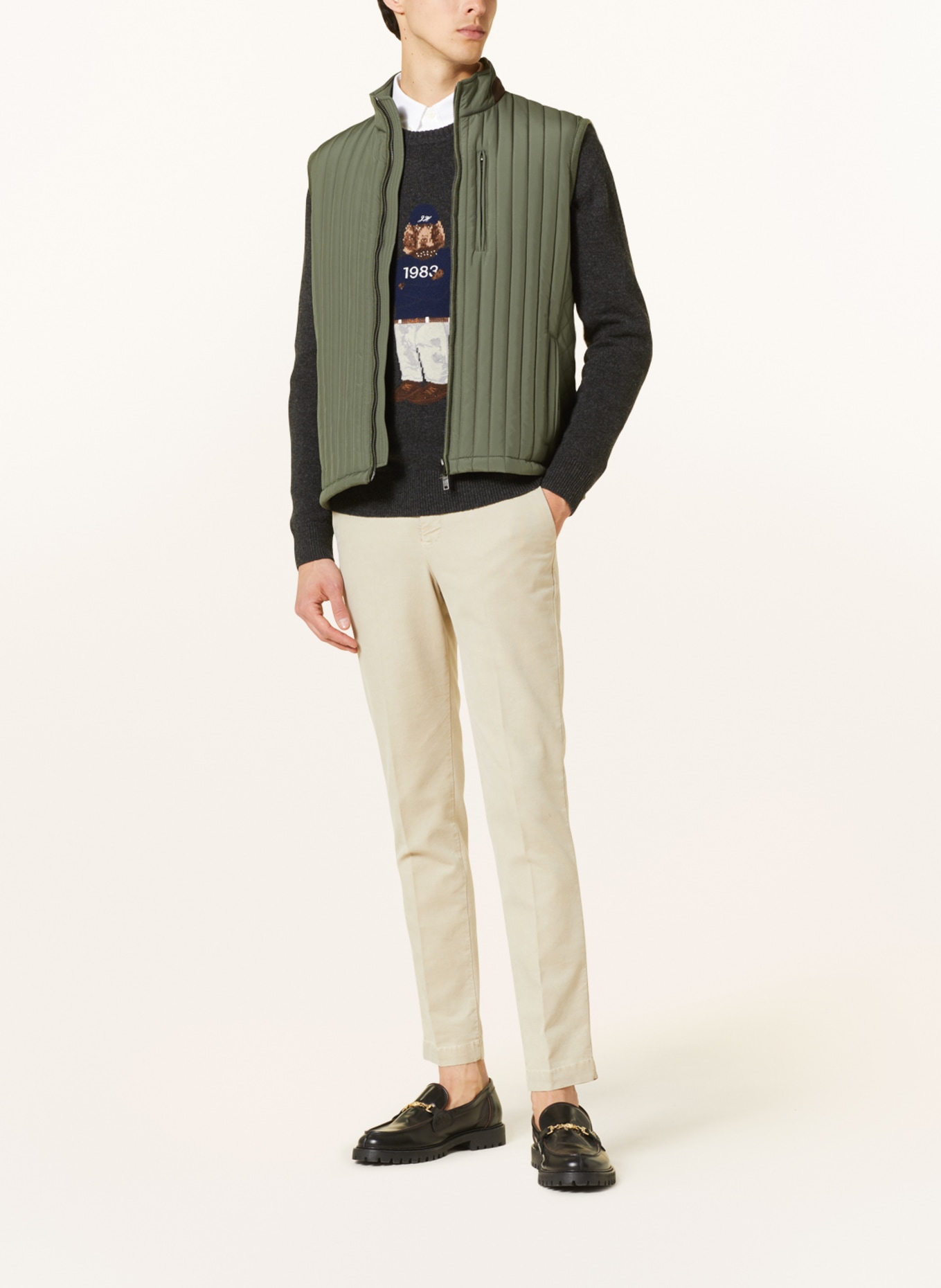 HACKETT LONDON Quilted jacket in mixed materials, Color: OLIVE (Image 2)