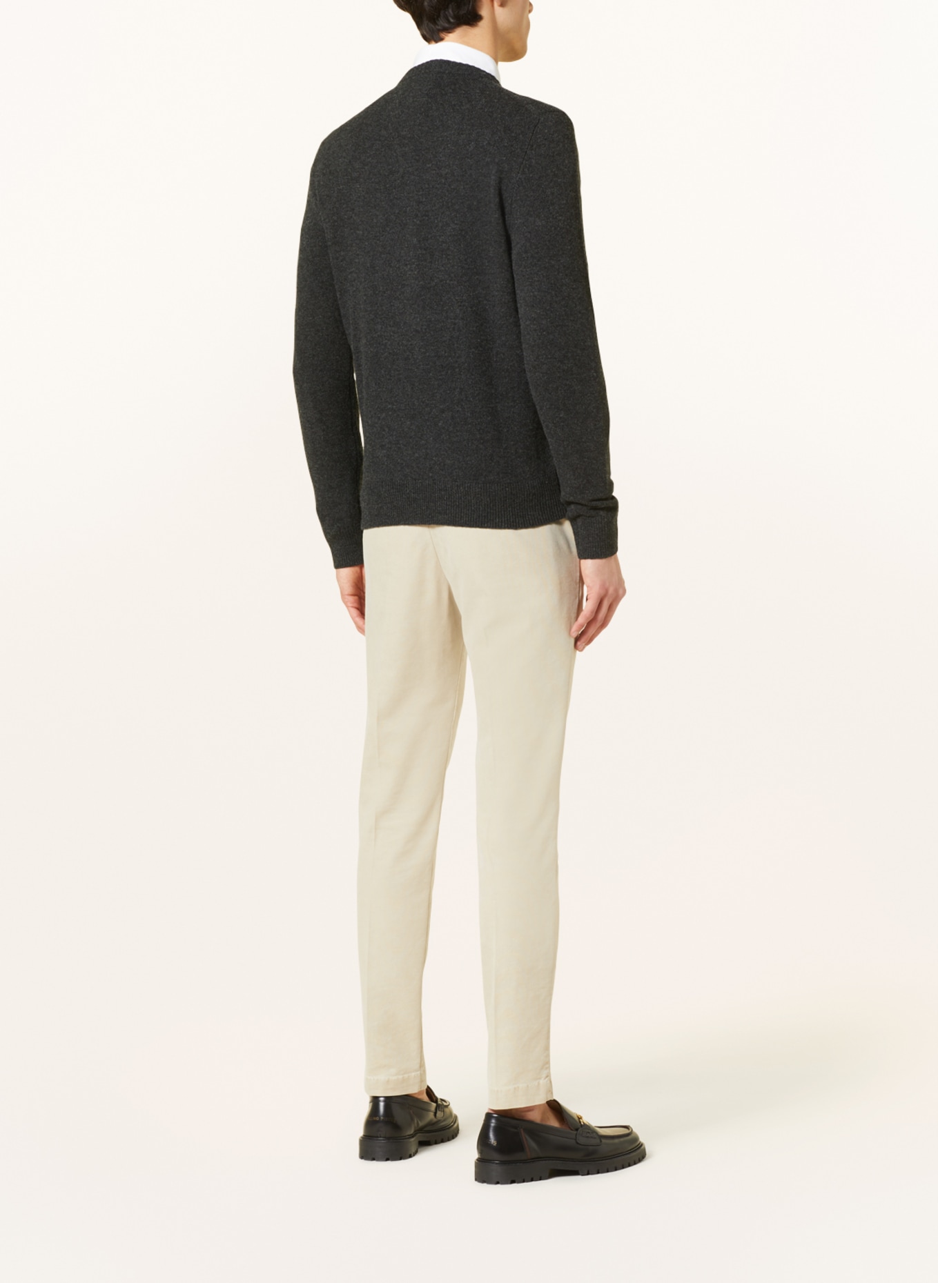 HACKETT LONDON Sweter z wełny merino, Kolor: CZIEMNOSZARY/ GRANATOWY/ BRĄZOWY (Obrazek 3)