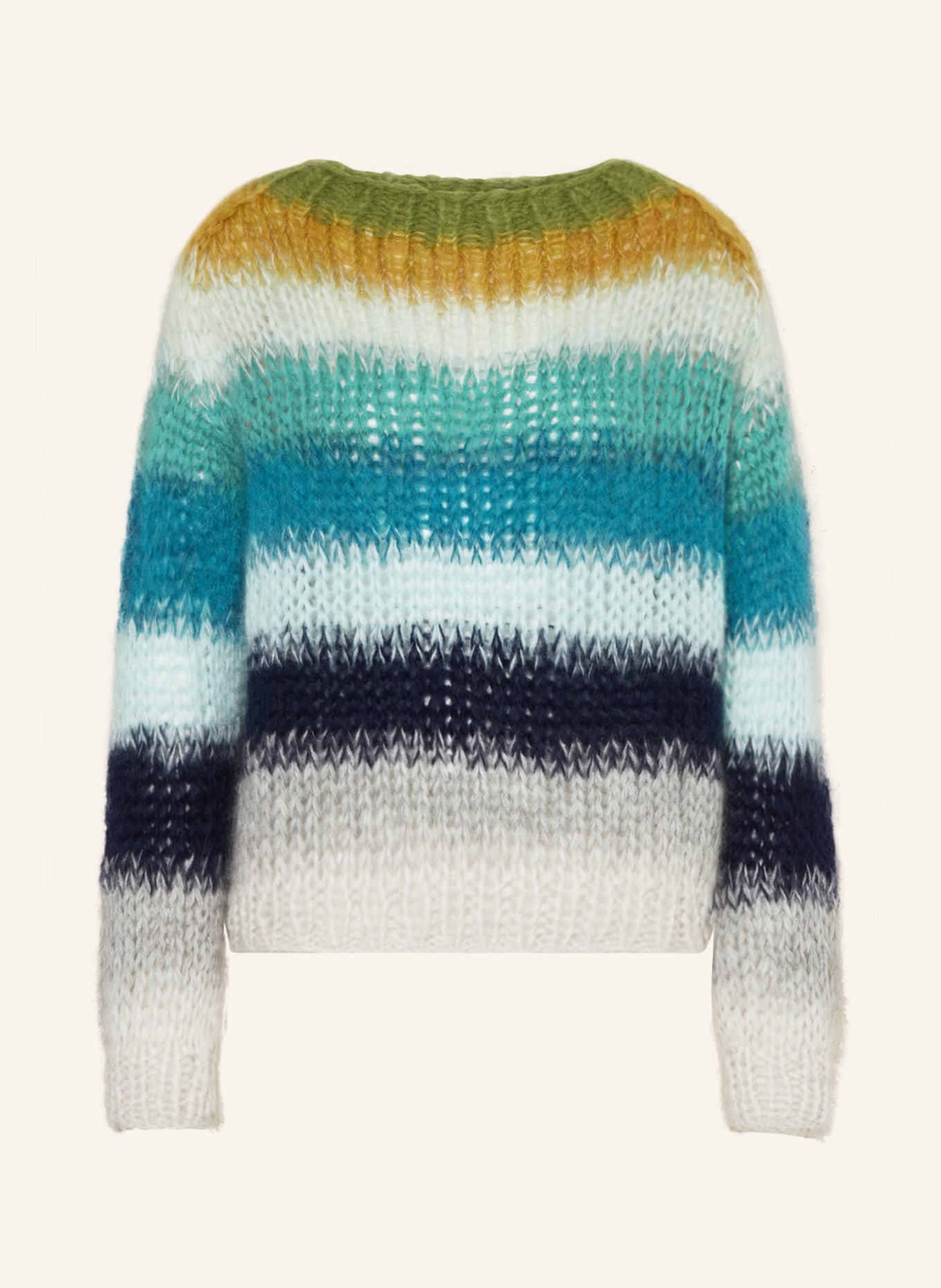 MAIAMI Sweater with mohair, Color: GREEN/ BLUE/ GRAY (Image 1)