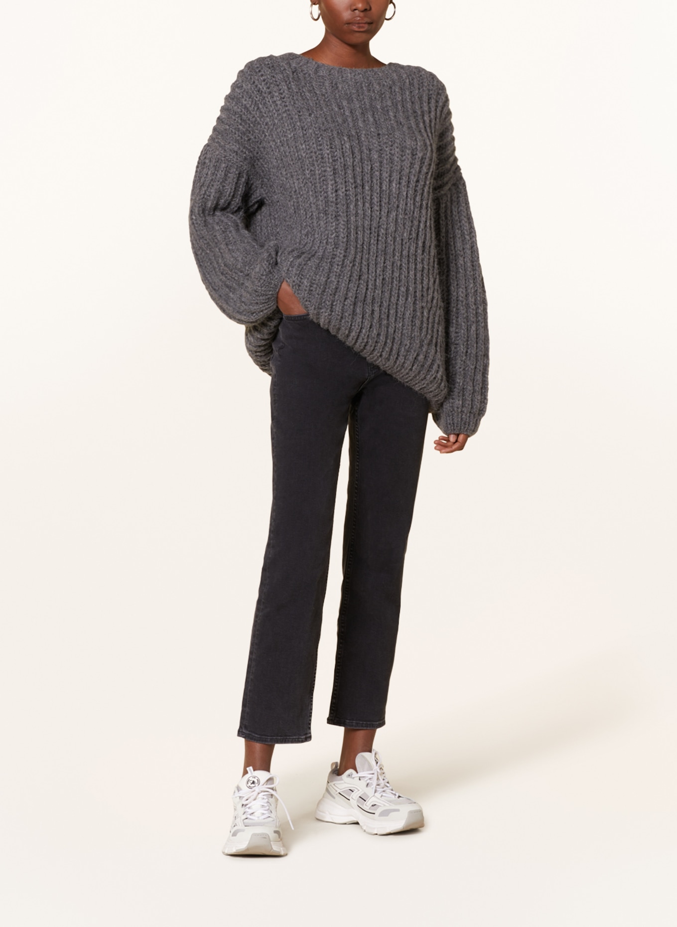 MAIAMI Oversized sweater made of alpaca, Color: GRAY (Image 2)
