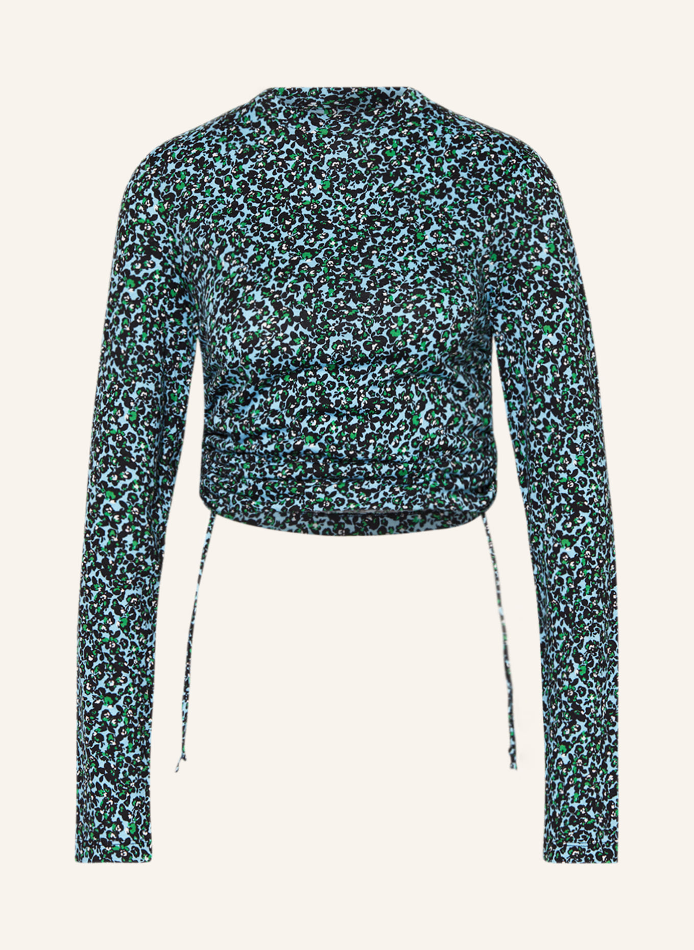 Marc O'Polo DENIM Cropped shirt, Color: LIGHT BLUE/ GREEN/ WHITE (Image 1)