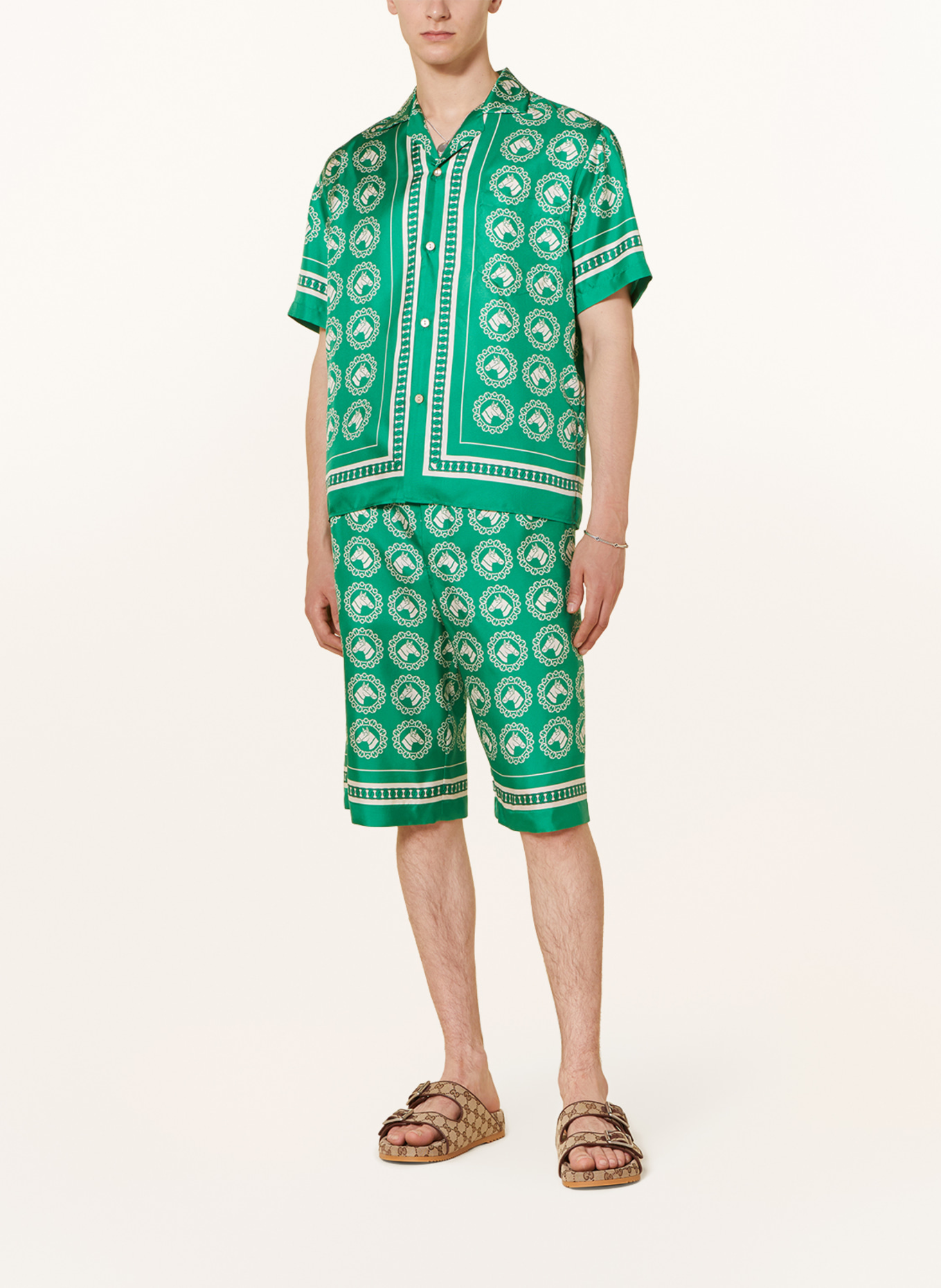 GUCCI Resorthemd Comfort Fit aus Seide, Farbe: 3616 GREEN/IVORY/MC (Bild 2)