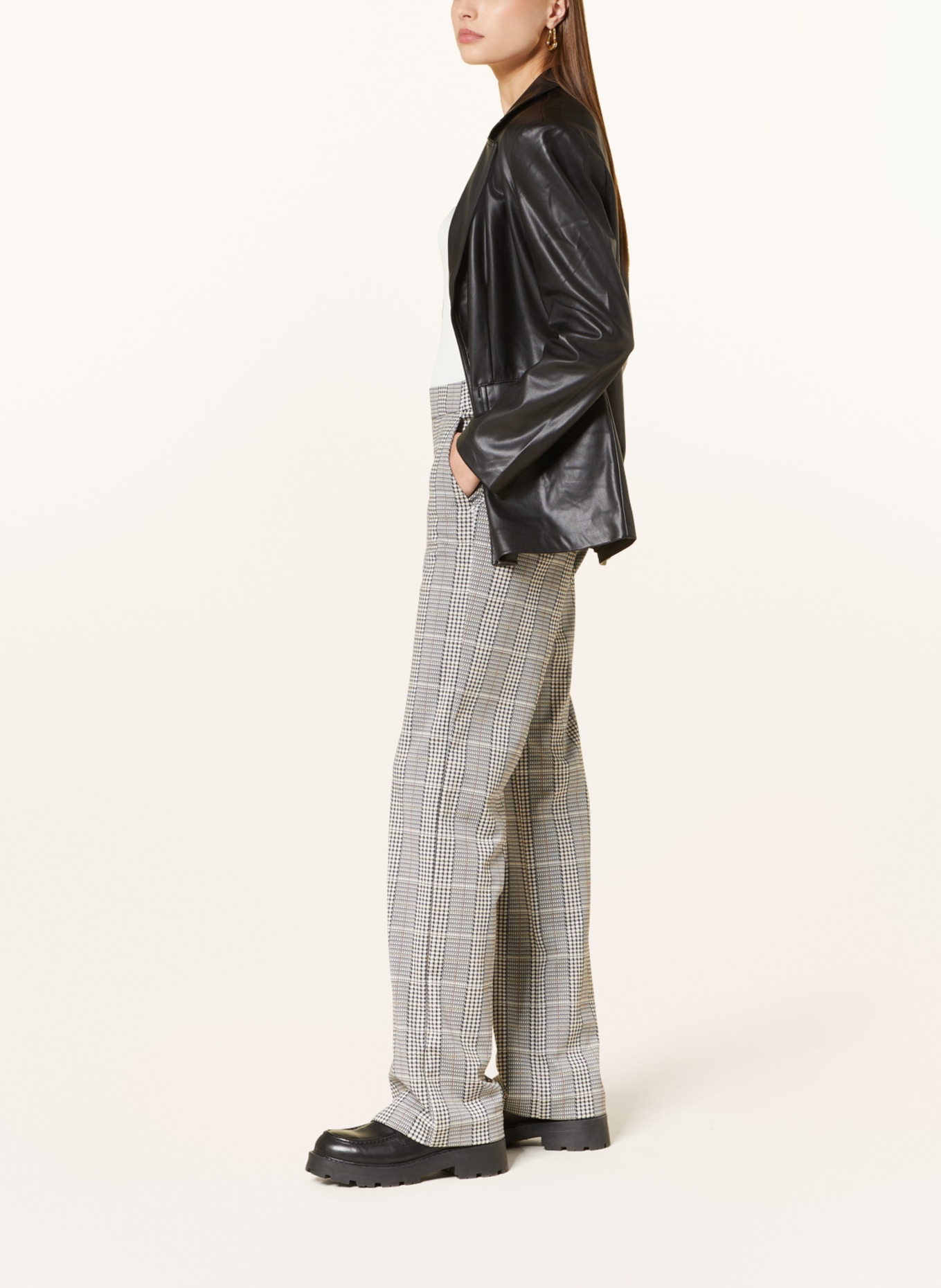 MAC Wide leg trousers CHIARA, Color: LIGHT BROWN/ BLACK (Image 4)