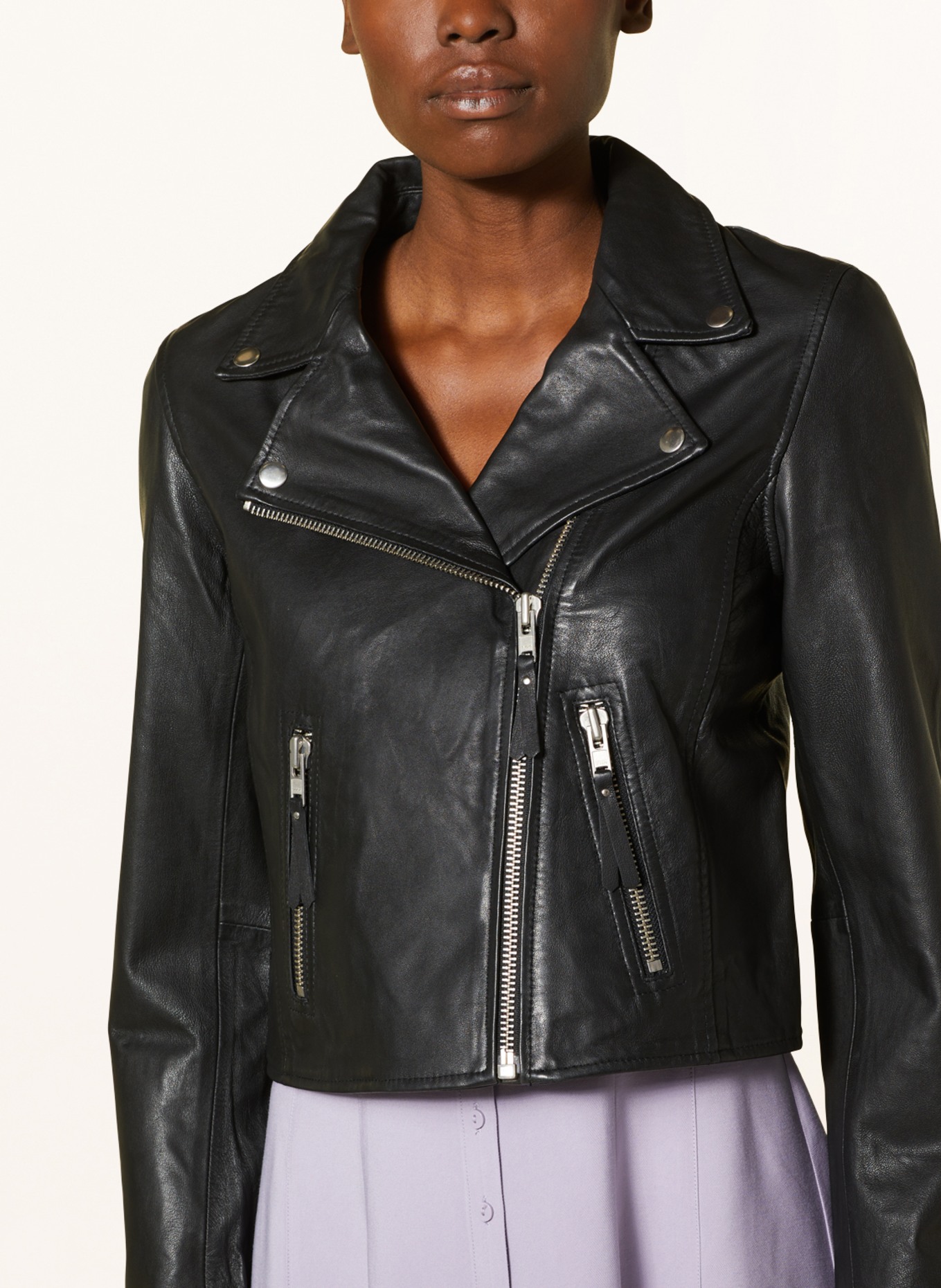 lollys laundry Leather jacket MADISON, Color: BLACK (Image 4)