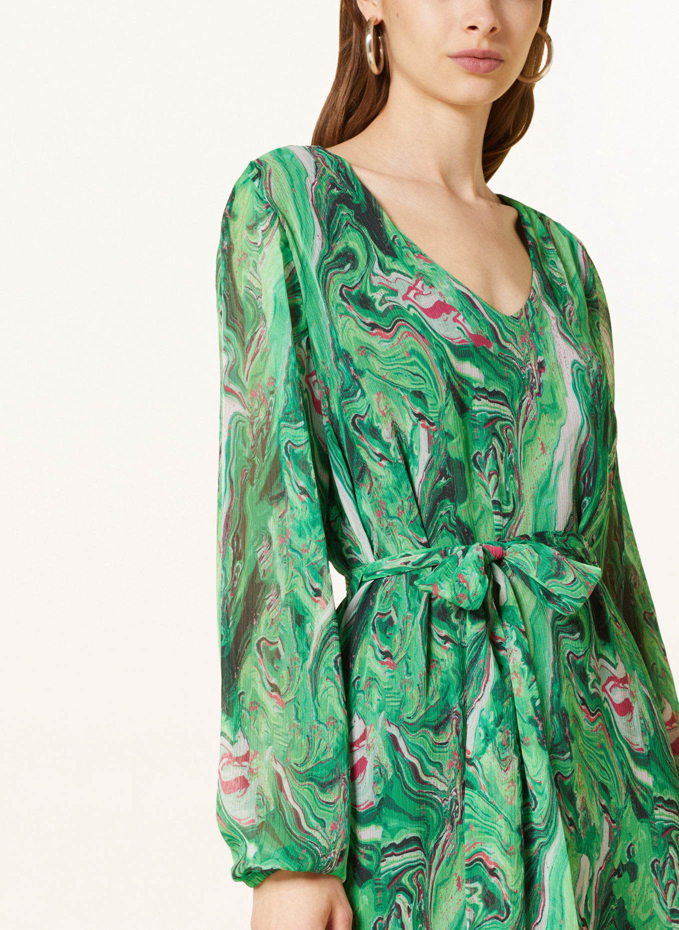 MRS & HUGS Dress, Color: GREEN/ NEON GREEN/ LIGHT PURPLE (Image 4)