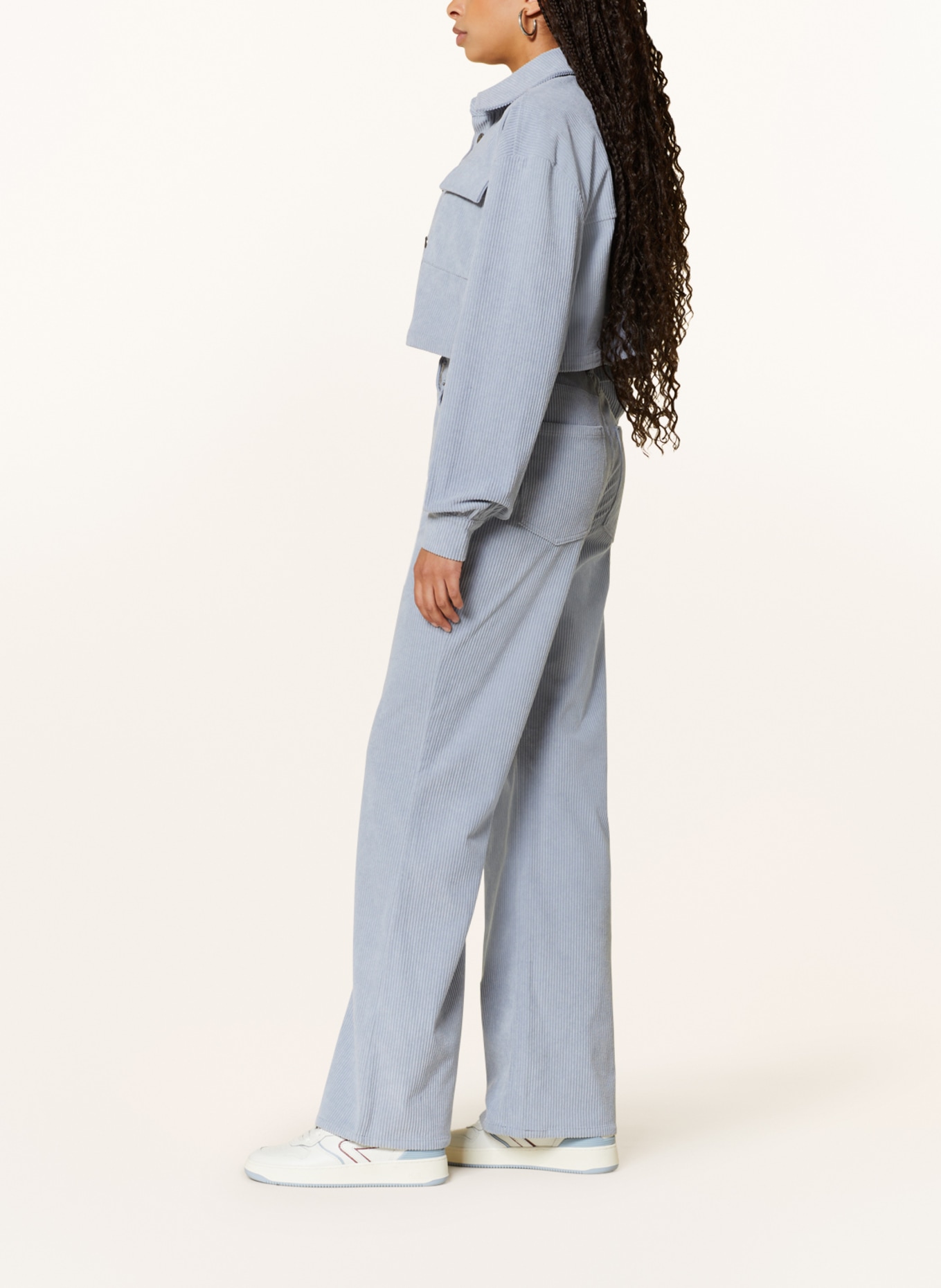 COLOURFUL REBEL Corduroy Trousers GAIAS, Color: BLUE GRAY (Image 4)