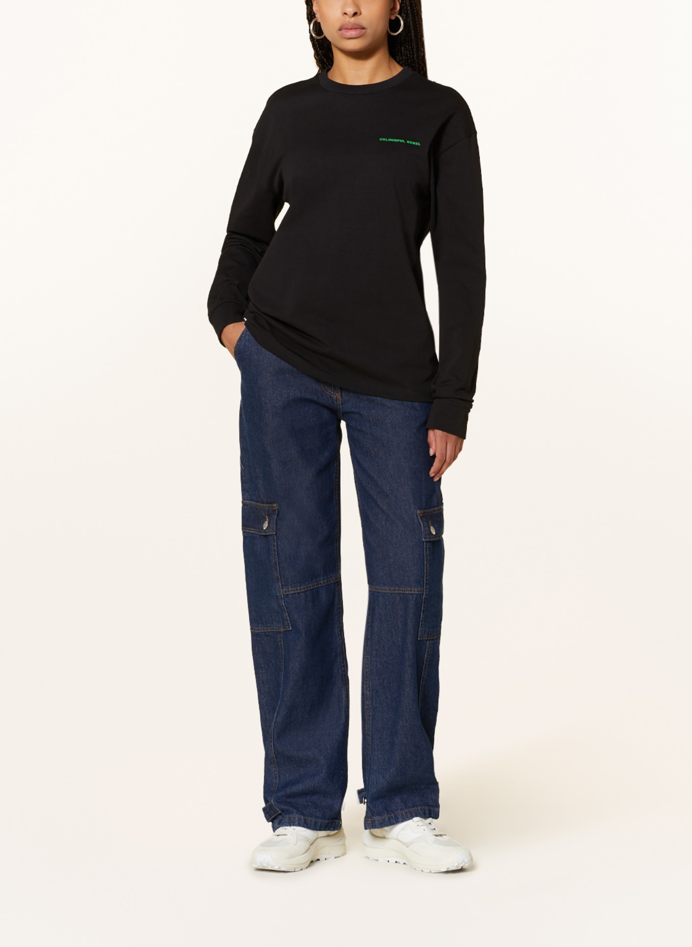 COLOURFUL REBEL Long sleeve shirt, Color: BLACK/ ORANGE/ PURPLE (Image 3)