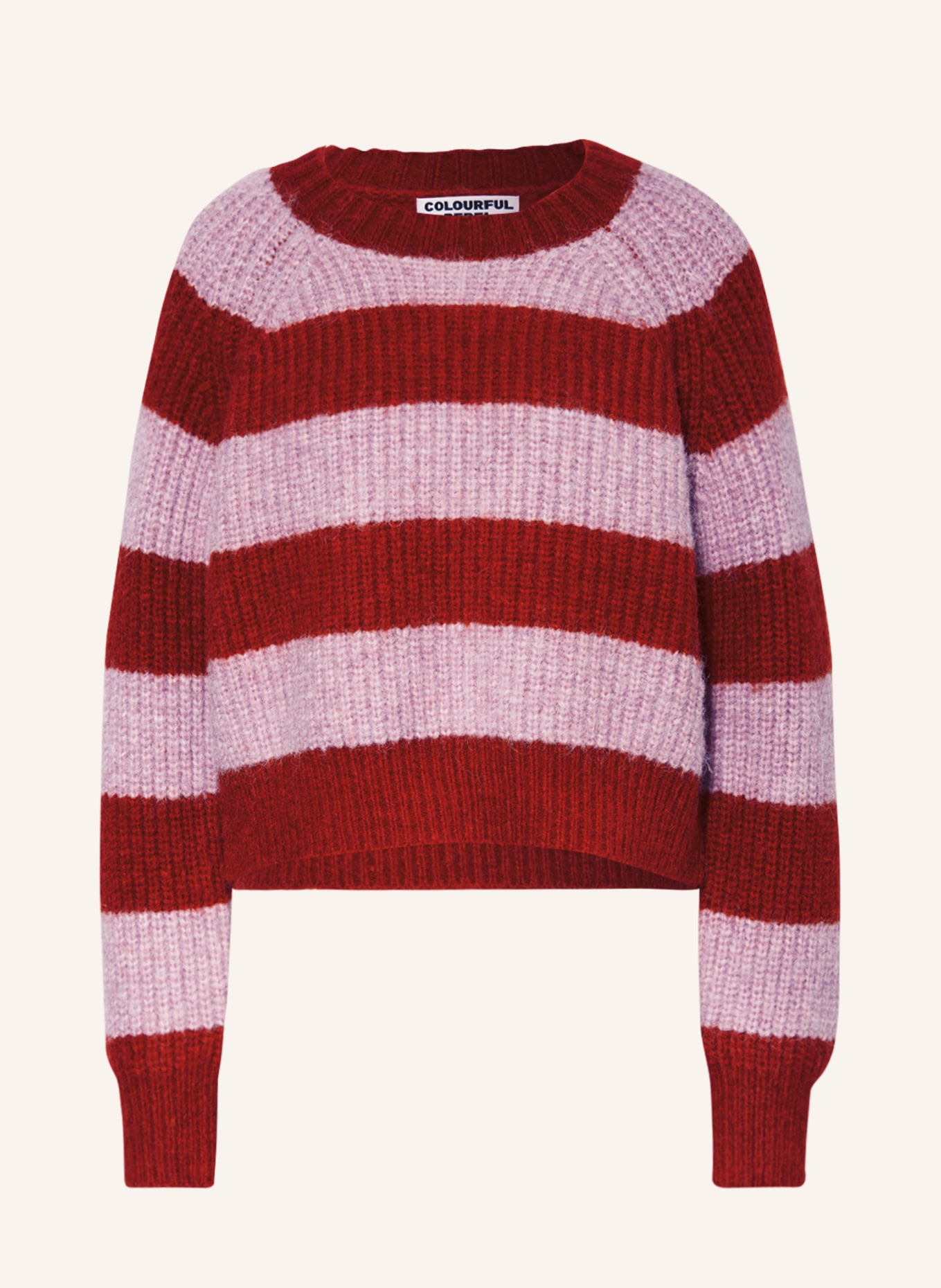 COLOURFUL REBEL Sweater, Color: DARK RED/ PINK (Image 1)