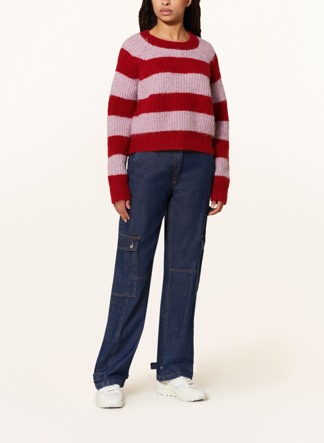 COLOURFUL REBEL Sweter, Kolor: CIEMNOCZERWONY/ RÓŻOWY (Obrazek 2)