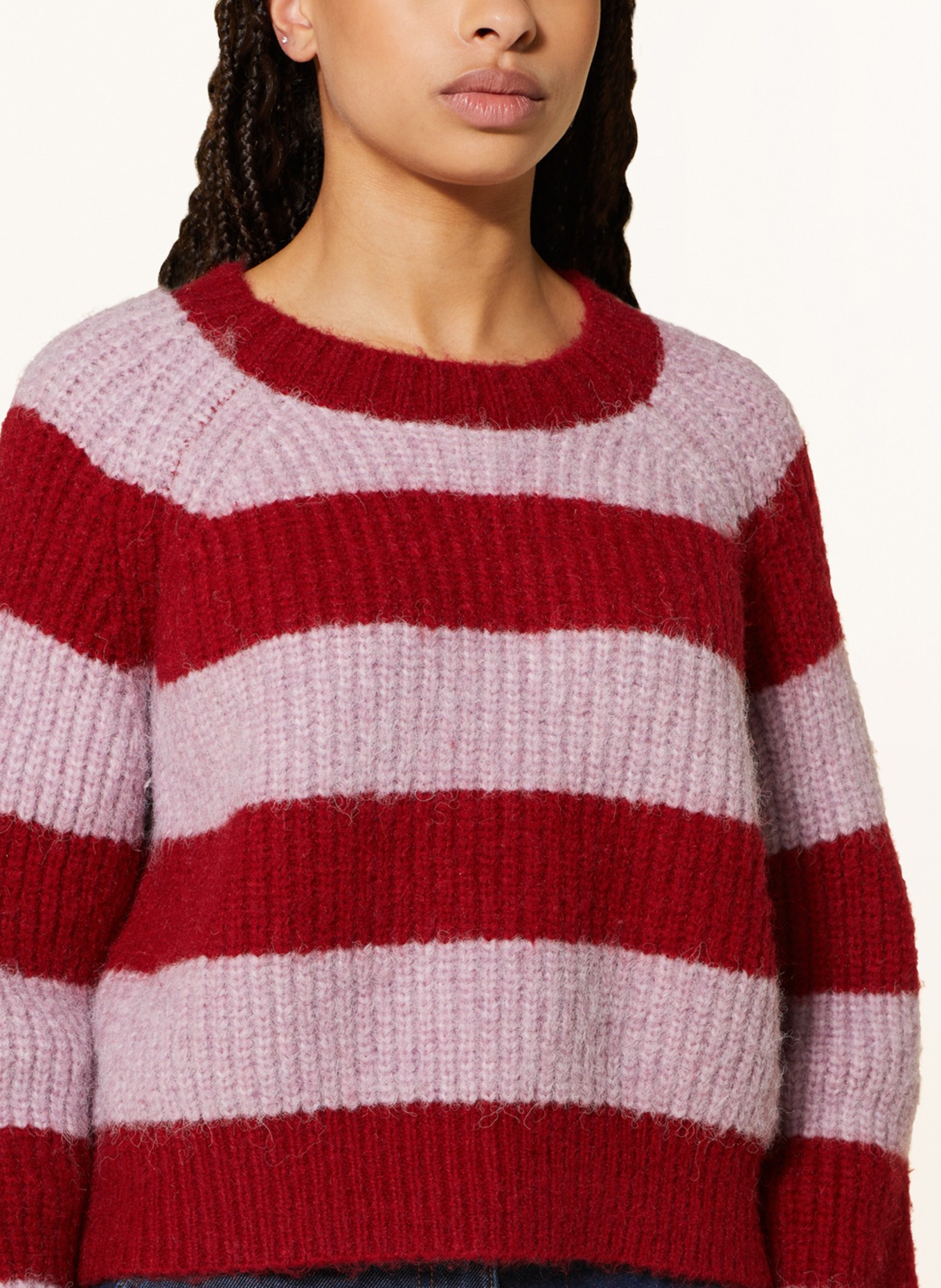 COLOURFUL REBEL Sweater, Color: DARK RED/ PINK (Image 4)