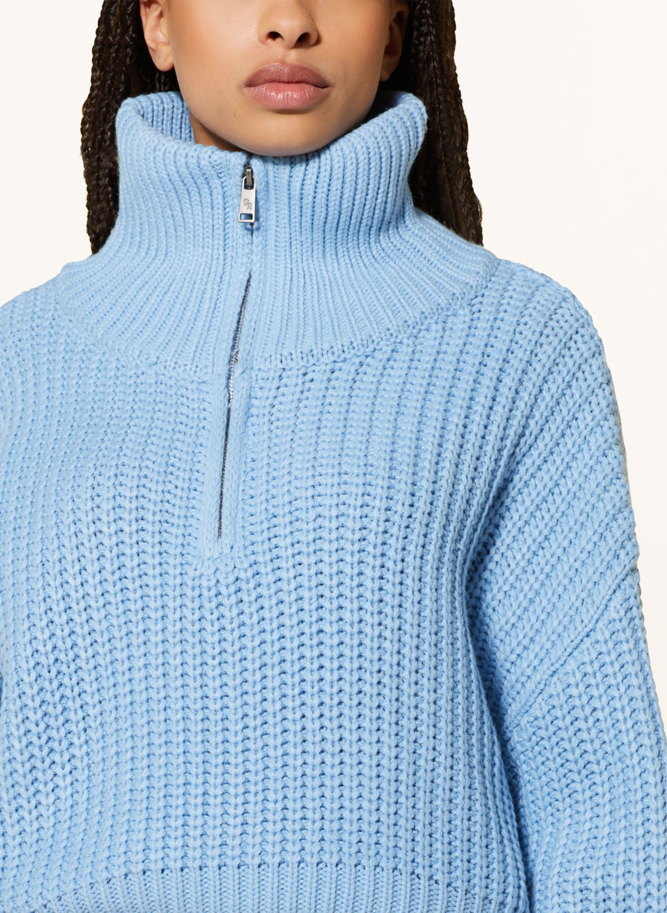 COLOURFUL REBEL Half-zip sweater, Color: LIGHT BLUE (Image 4)