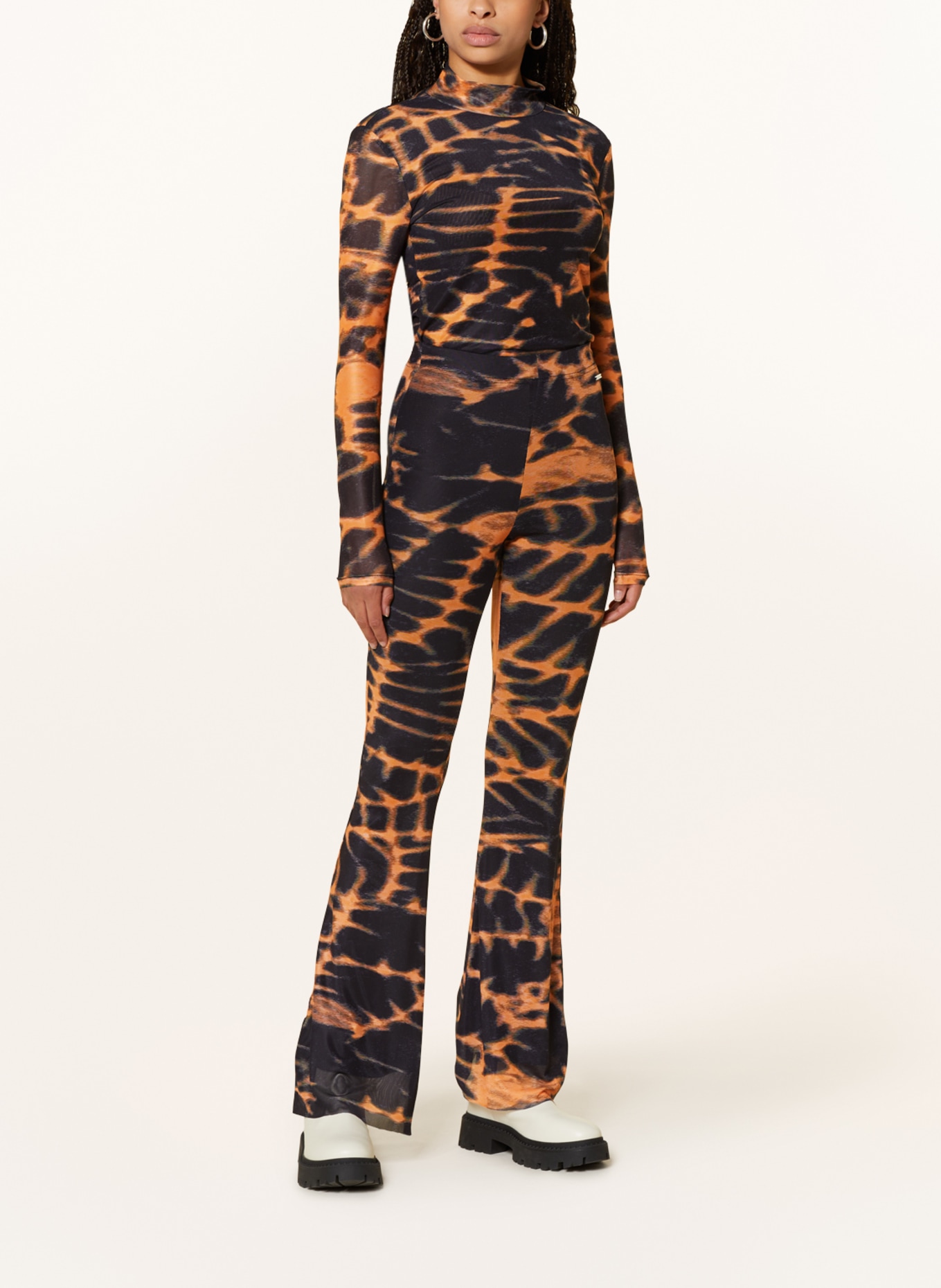COLOURFUL REBEL Spodnie, Kolor: CZARNY/ POMARAŃCZOWY (Obrazek 2)
