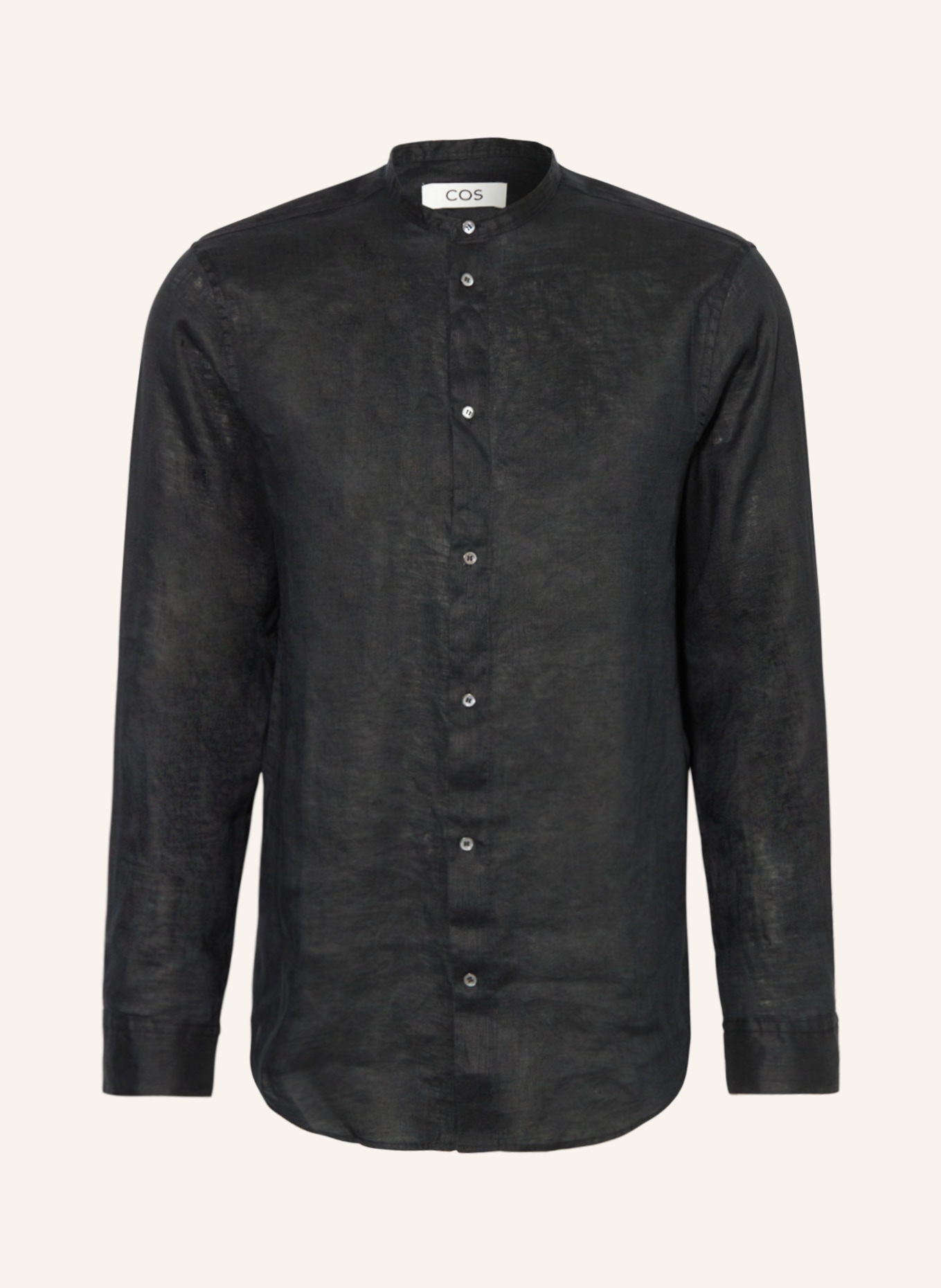 COS Shirt regular fit with stand-up collar, Color: BLACK (Image 1)
