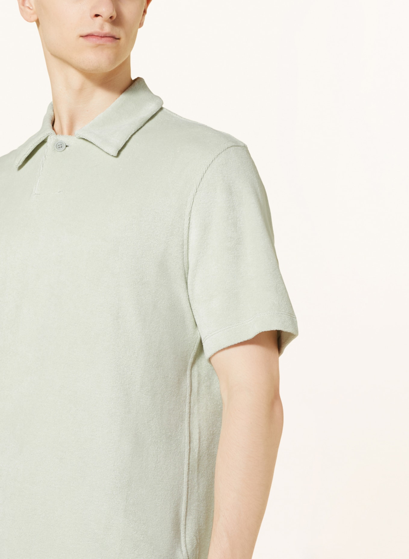 COS Terry cloth polo shirt regular fit, Color: MINT (Image 4)