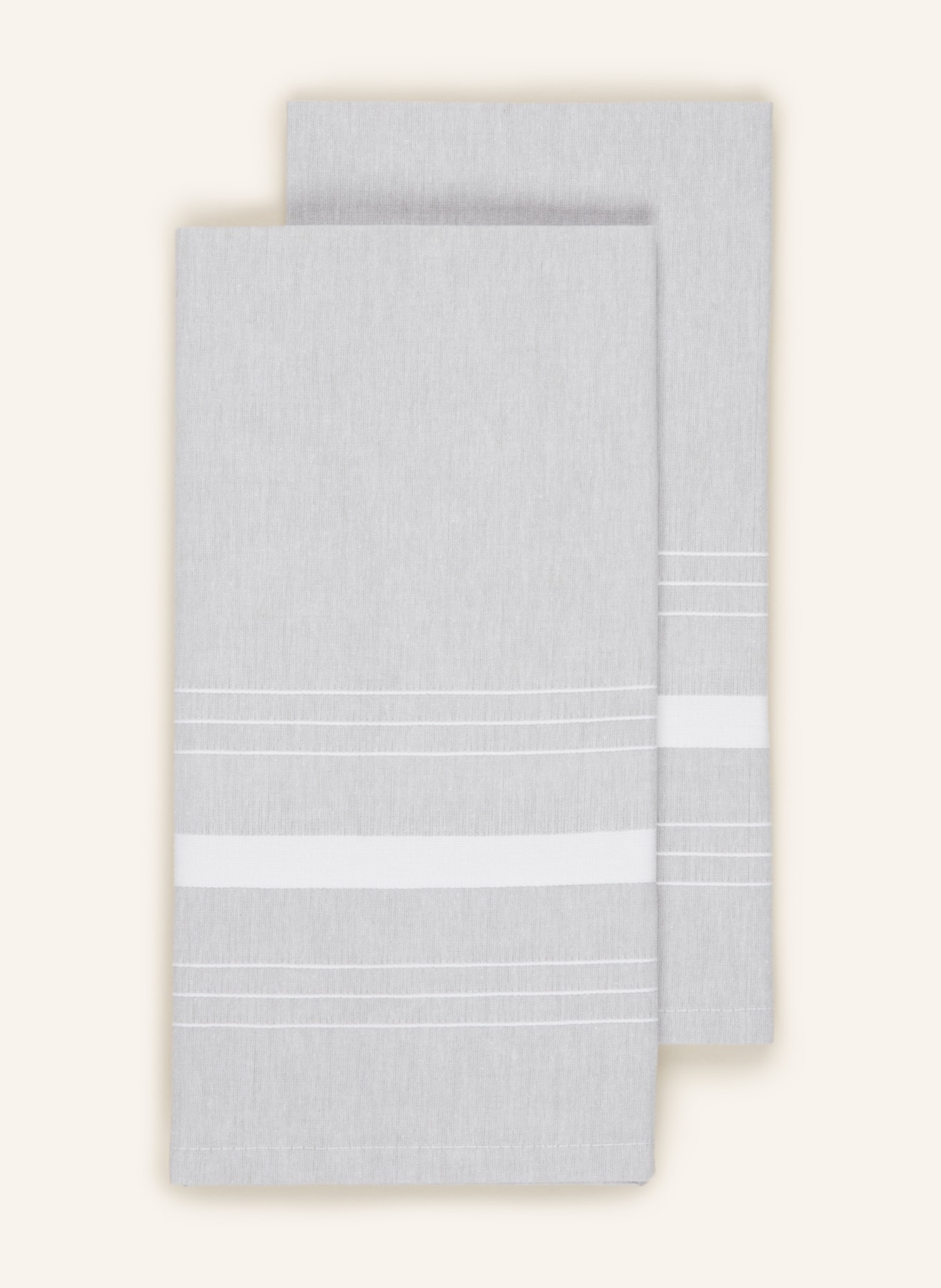 PAD Set of 2 dish towels RENE, Color: LIGHT GRAY/ WHITE (Image 1)