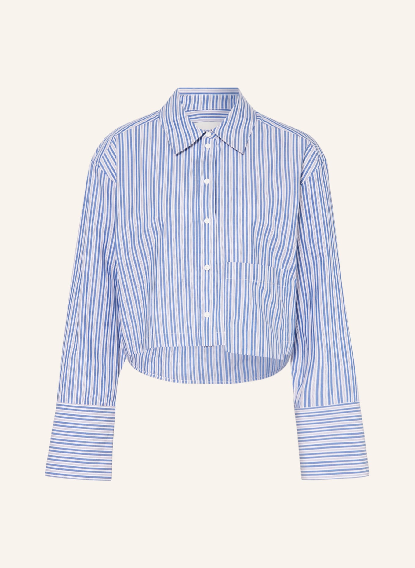 Herskind Cropped blouse SAMUEL, Color: BLUE/ WHITE (Image 1)