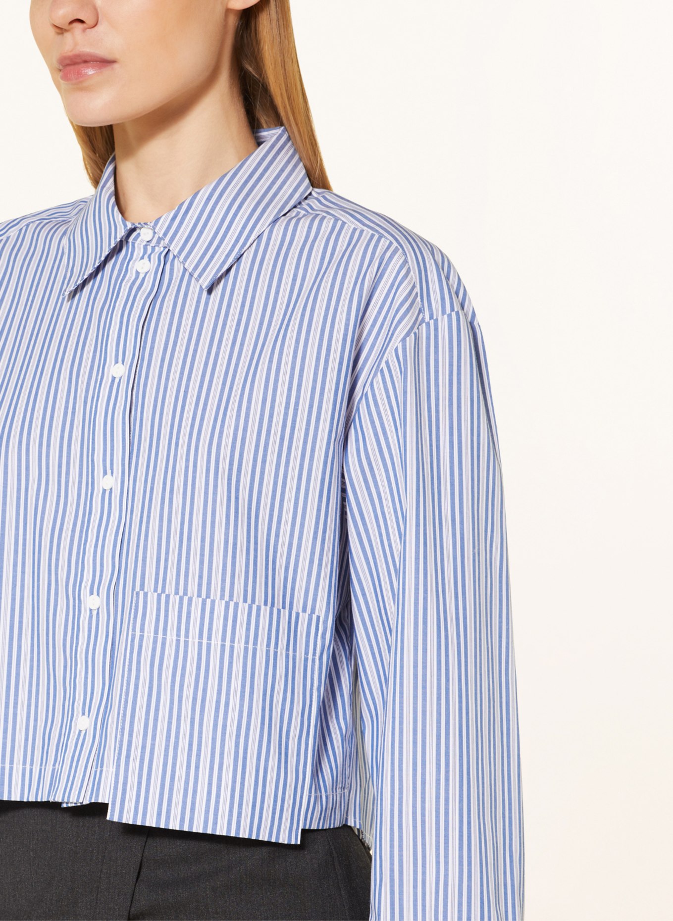 Herskind Cropped blouse SAMUEL, Color: BLUE/ WHITE (Image 4)