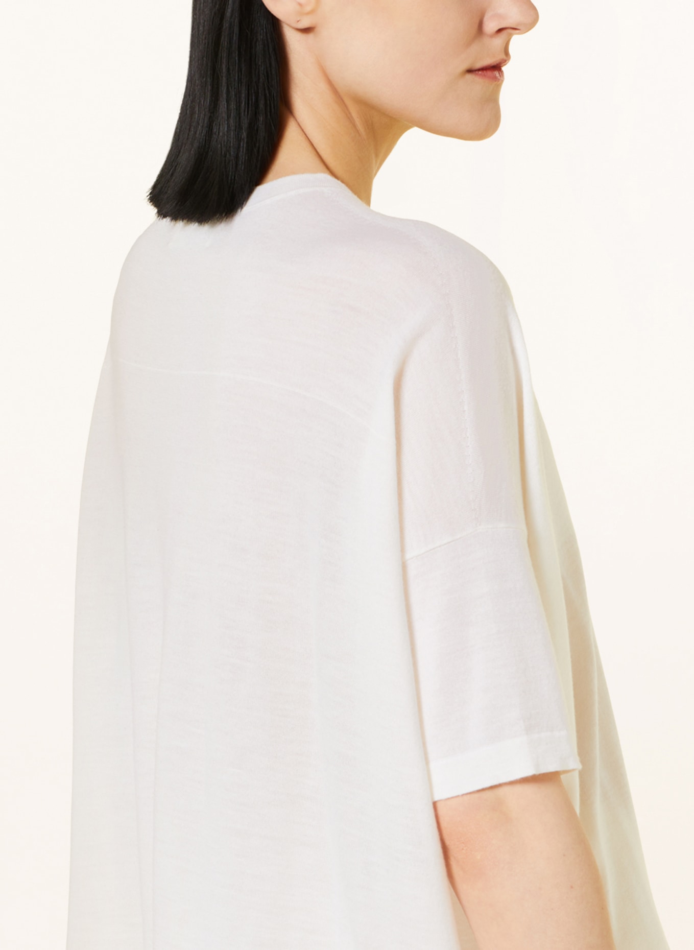 SMINFINITY Koszulka oversized z wełny merino, Kolor: ECRU (Obrazek 4)