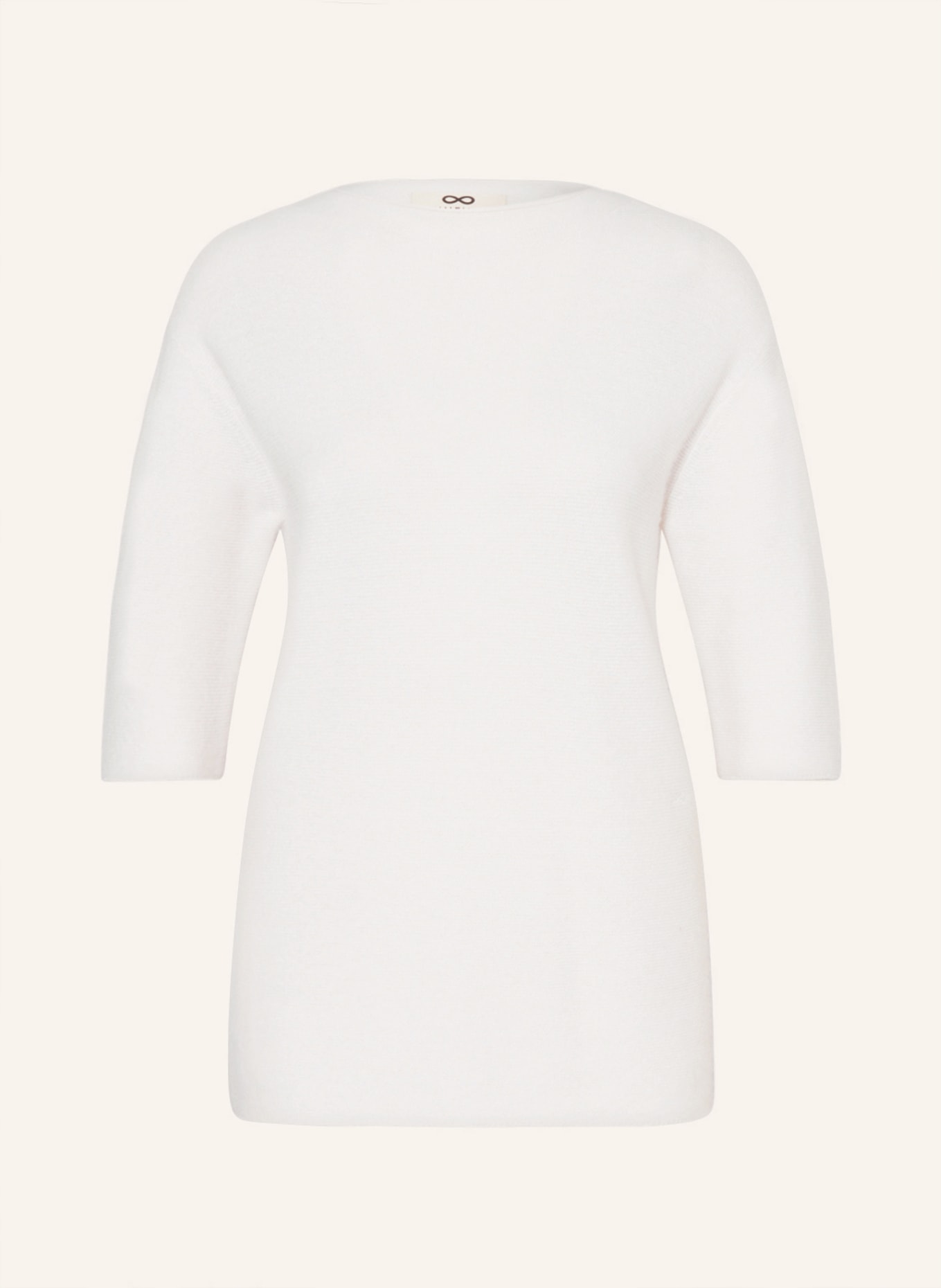 SMINFINITY Dzianinowa koszulka z kaszmiru, Kolor: ECRU (Obrazek 1)