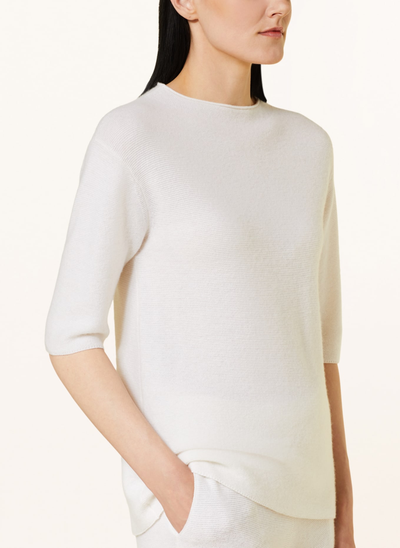 SMINFINITY Knit shirt with cashmere, Color: ECRU (Image 4)