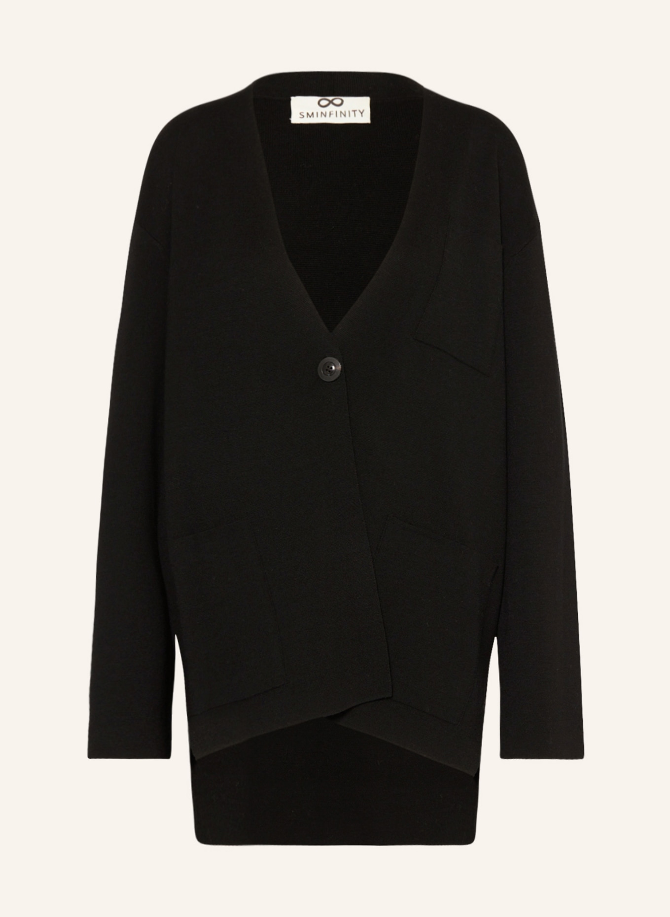 SMINFINITY Cardigan in merino wool, Color: BLACK (Image 1)