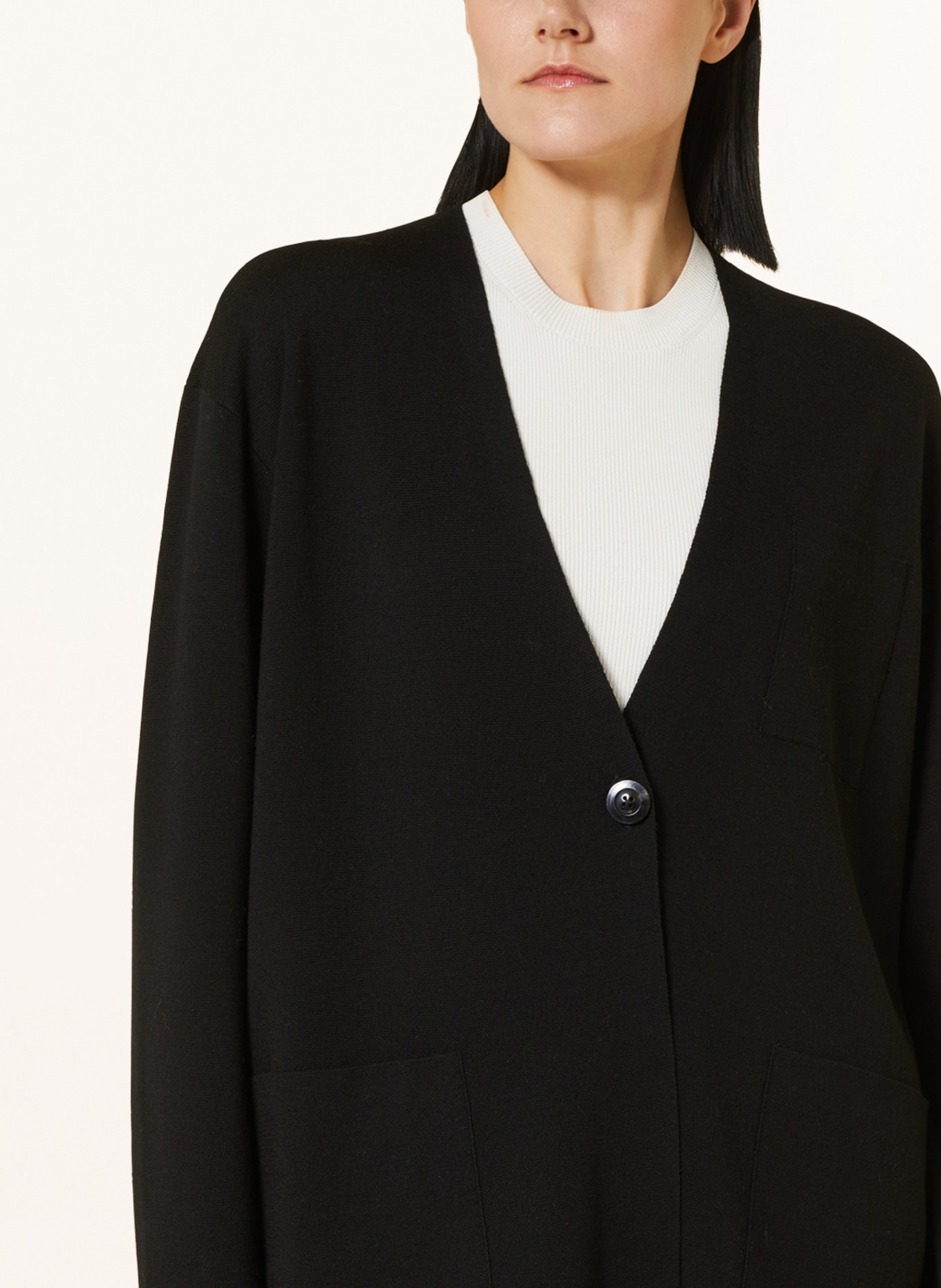 SMINFINITY Cardigan in merino wool, Color: BLACK (Image 4)