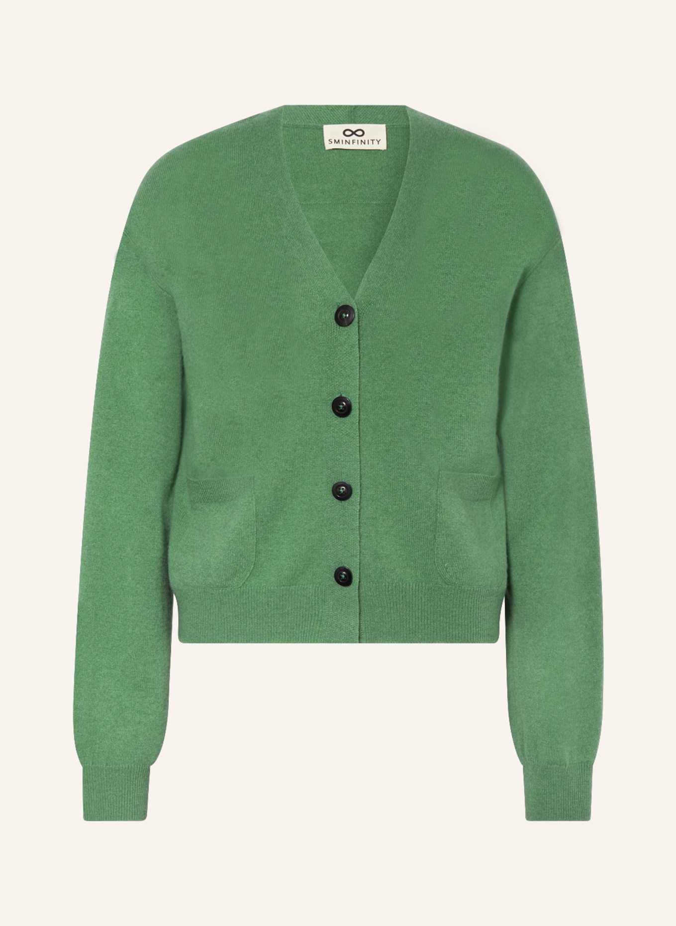 SMINFINITY Cropped cardigan in cashmere, Color: GREEN (Image 1)