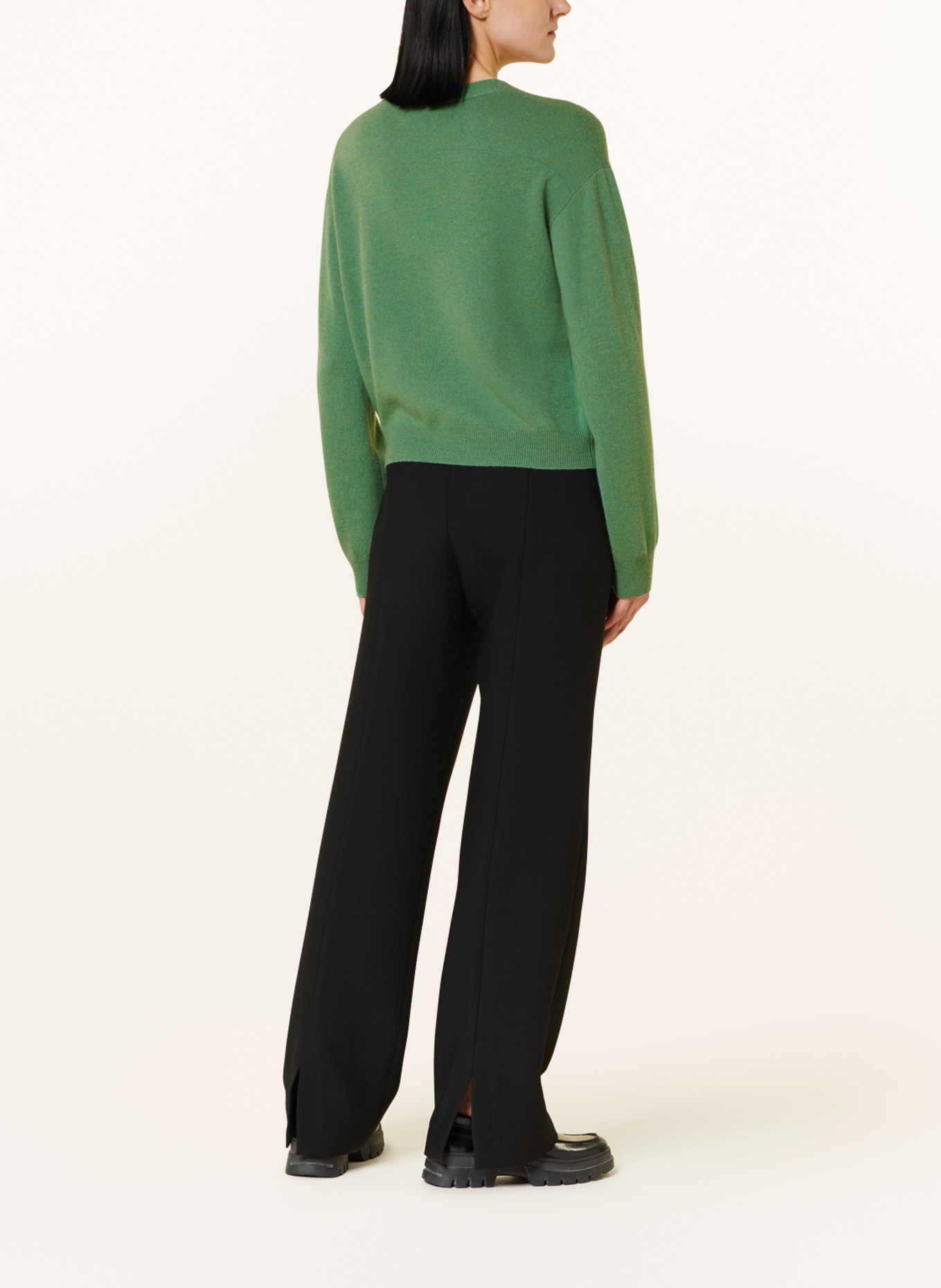 SMINFINITY Cropped cardigan in cashmere, Color: GREEN (Image 3)