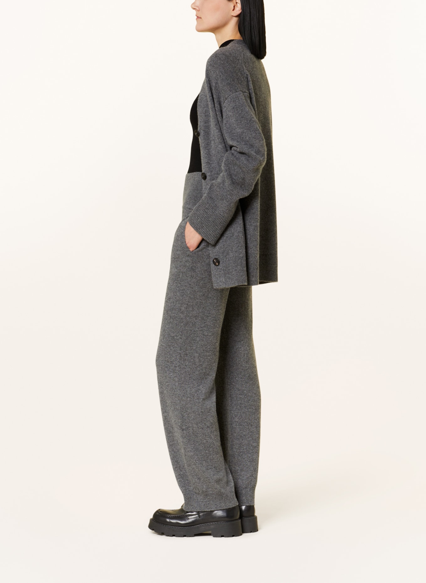 SMINFINITY Knit trousers in cashmere, Color: GRAY (Image 4)