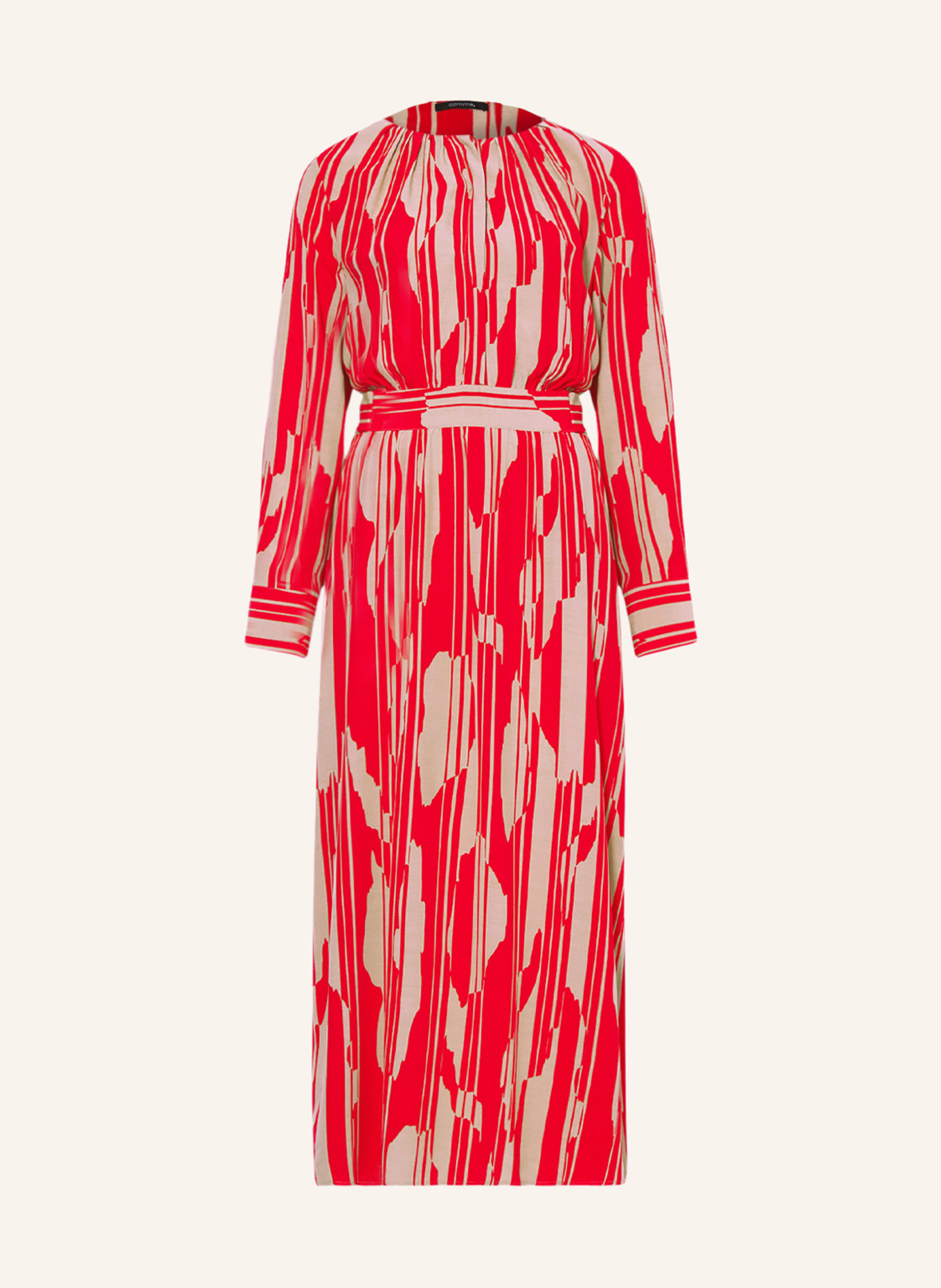 comma Dress, Color: RED/ BEIGE (Image 1)
