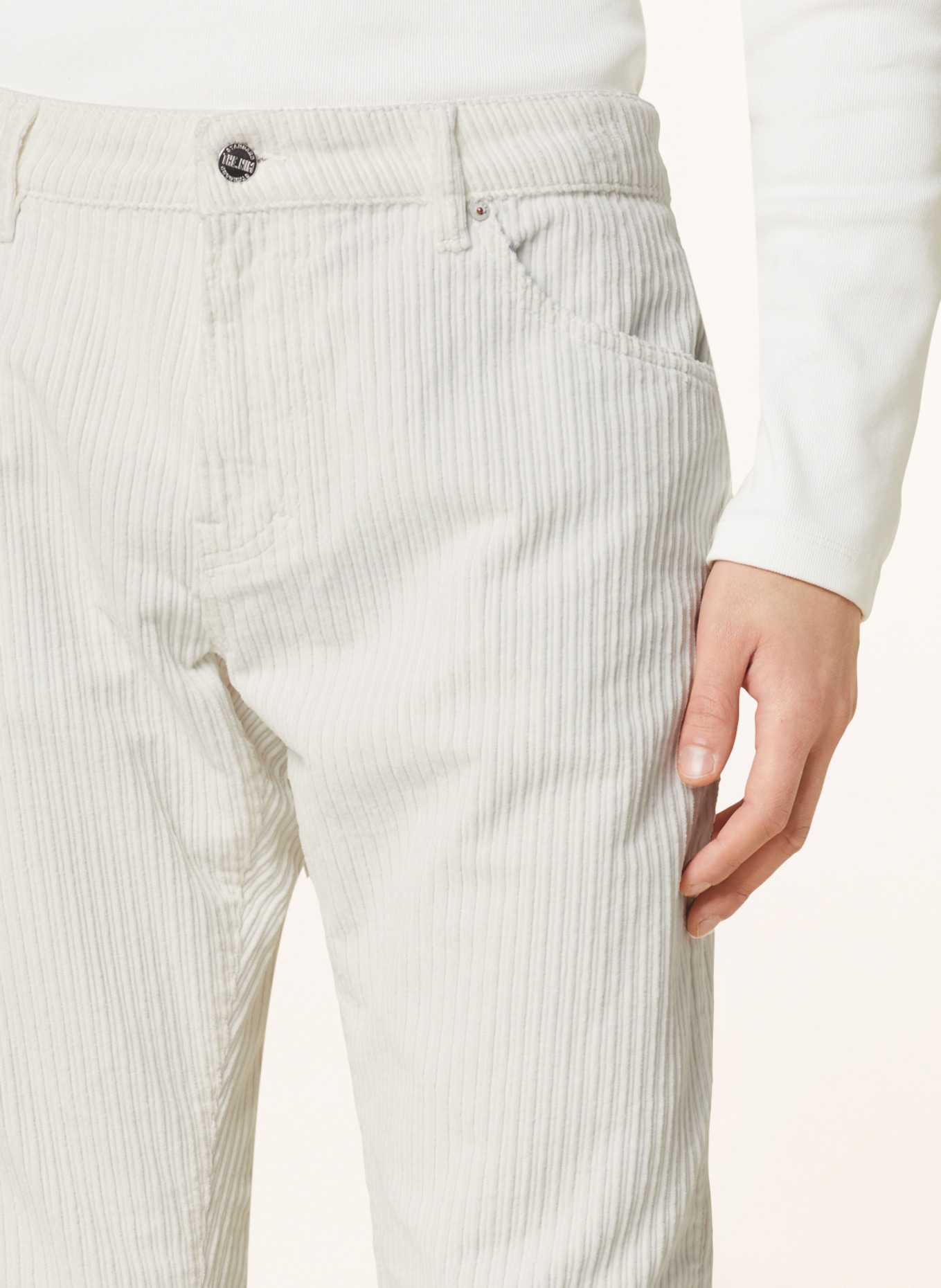 THE.NIM STANDARD Corduroy trousers CONNOR carrot fit, Color: WHITE (Image 6)